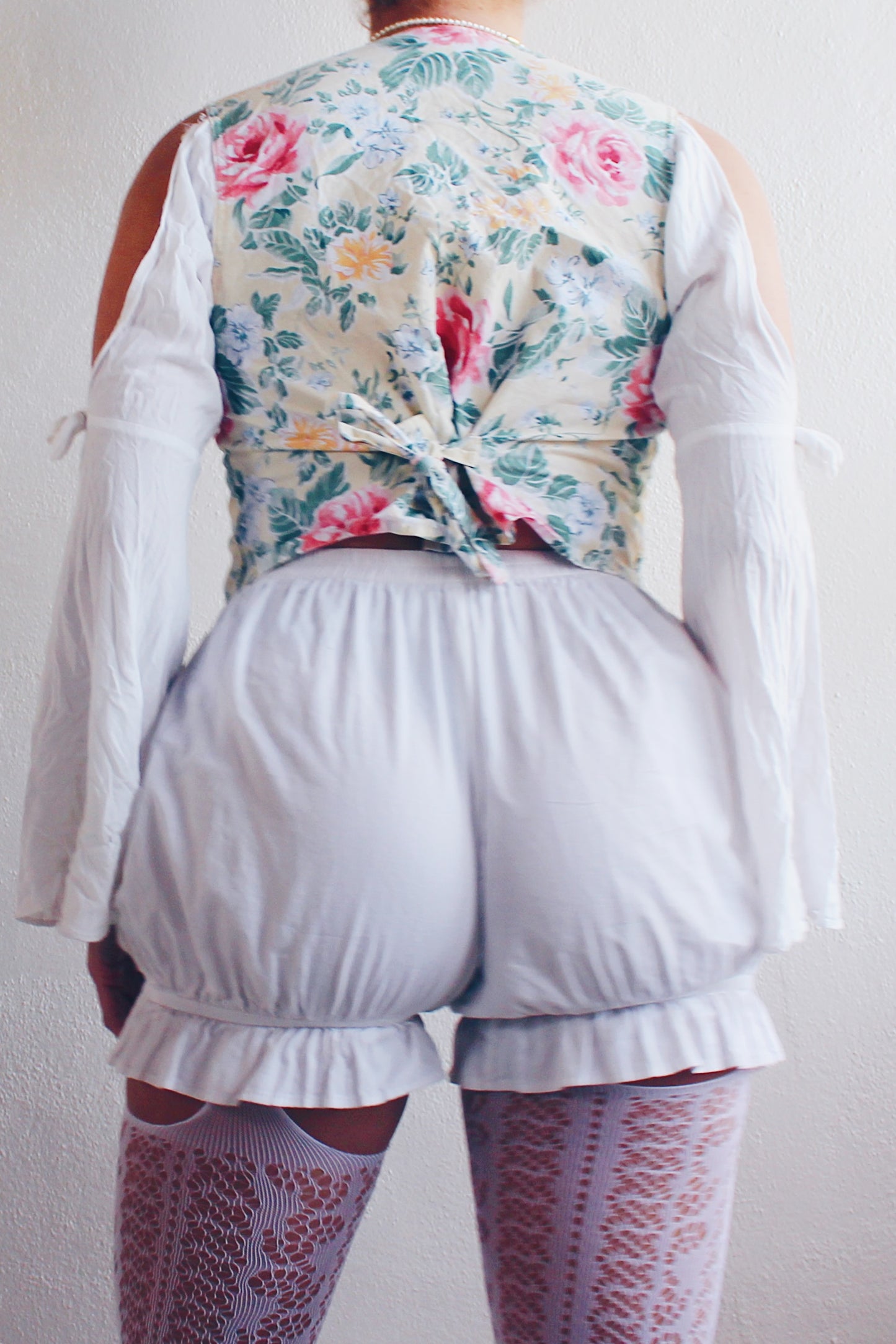 Cute Upcycled Floral Yellow Blouse - 90s Vintage Vest Revival with Coquette Princess Charm