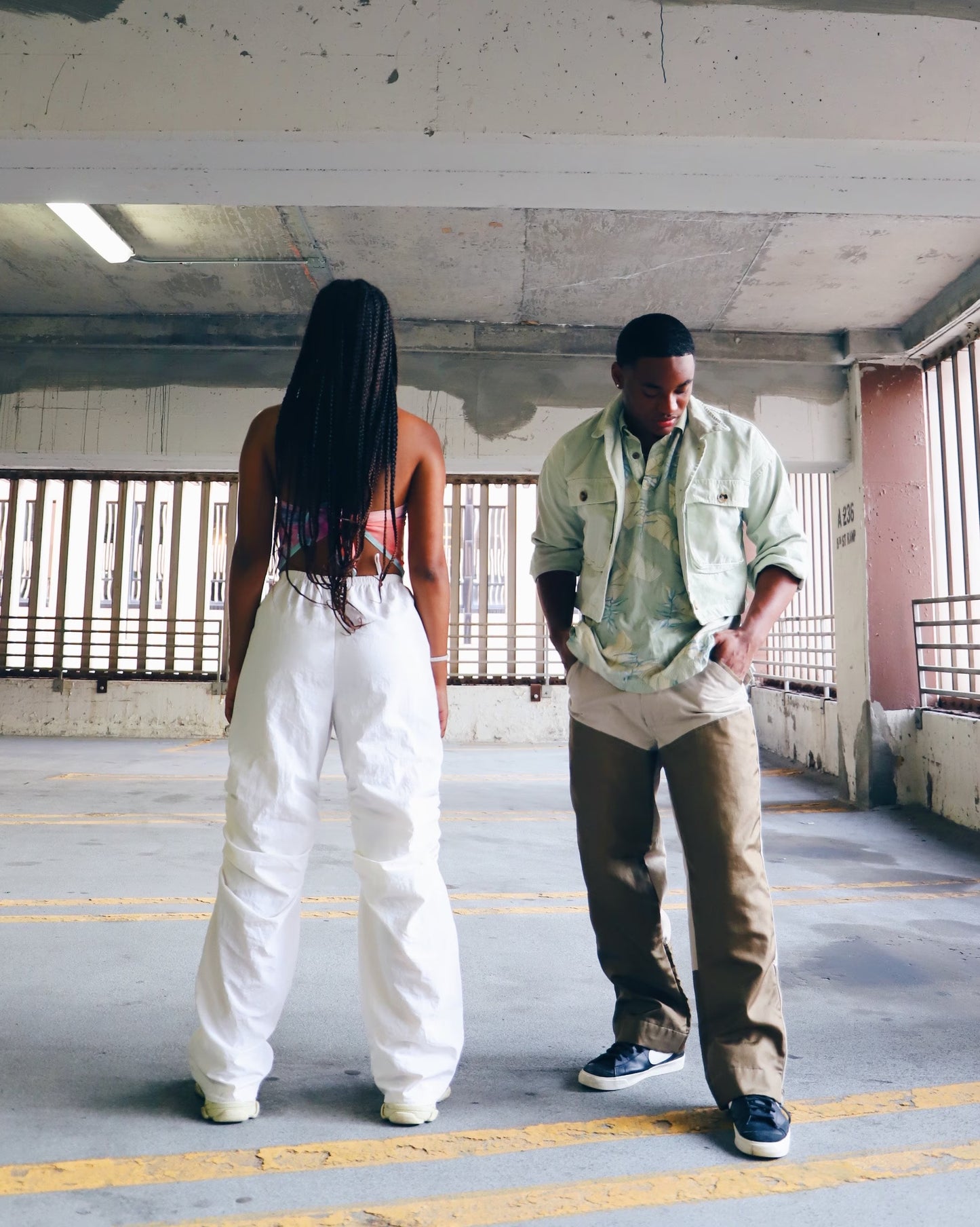 Y2K Futuristic style - Vintage Mid Rise Wide Leg White Pants