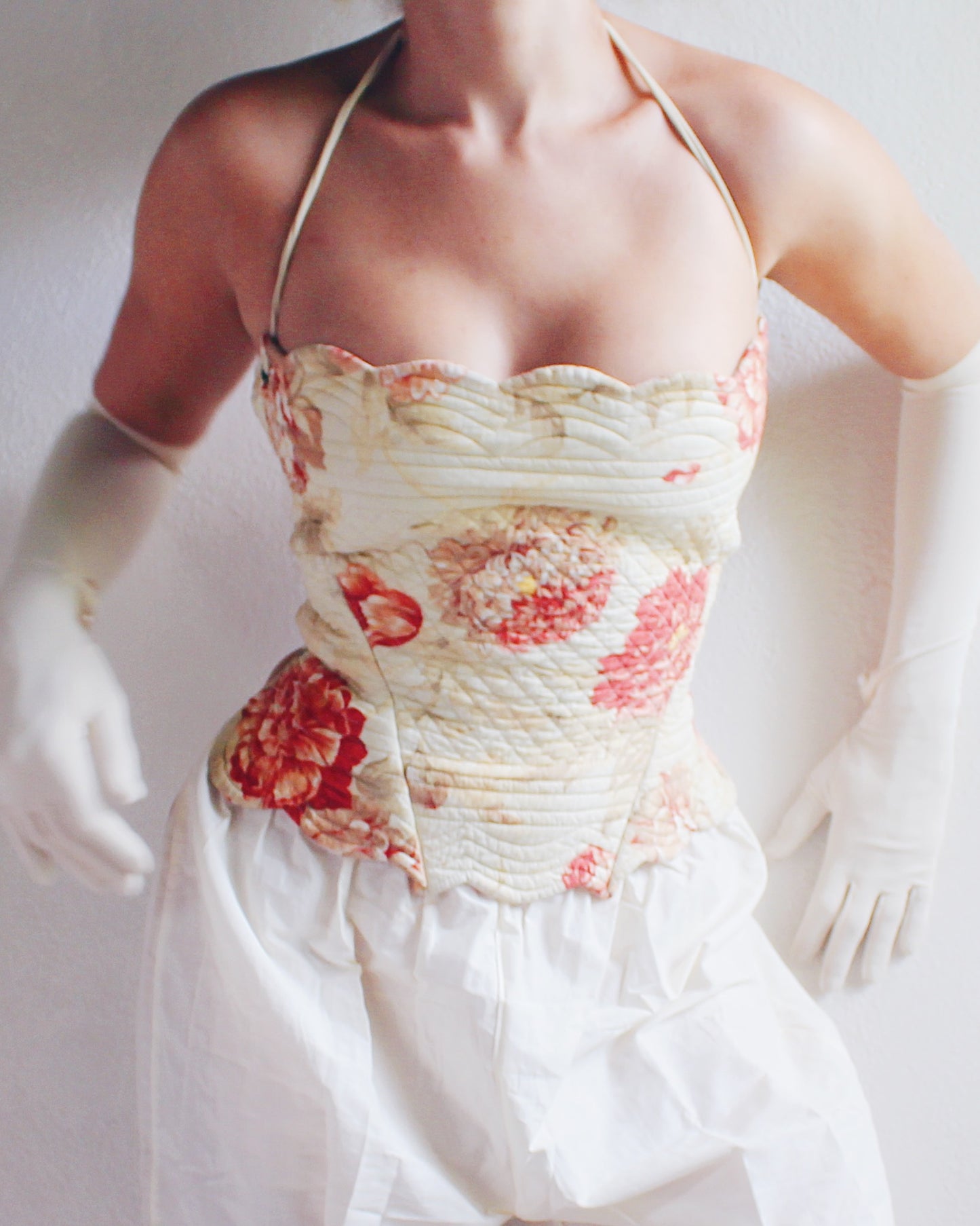 Upcycled Vintage Placemat Tank – Wear vintage Tablewear Art - Reworked quilted crop top
