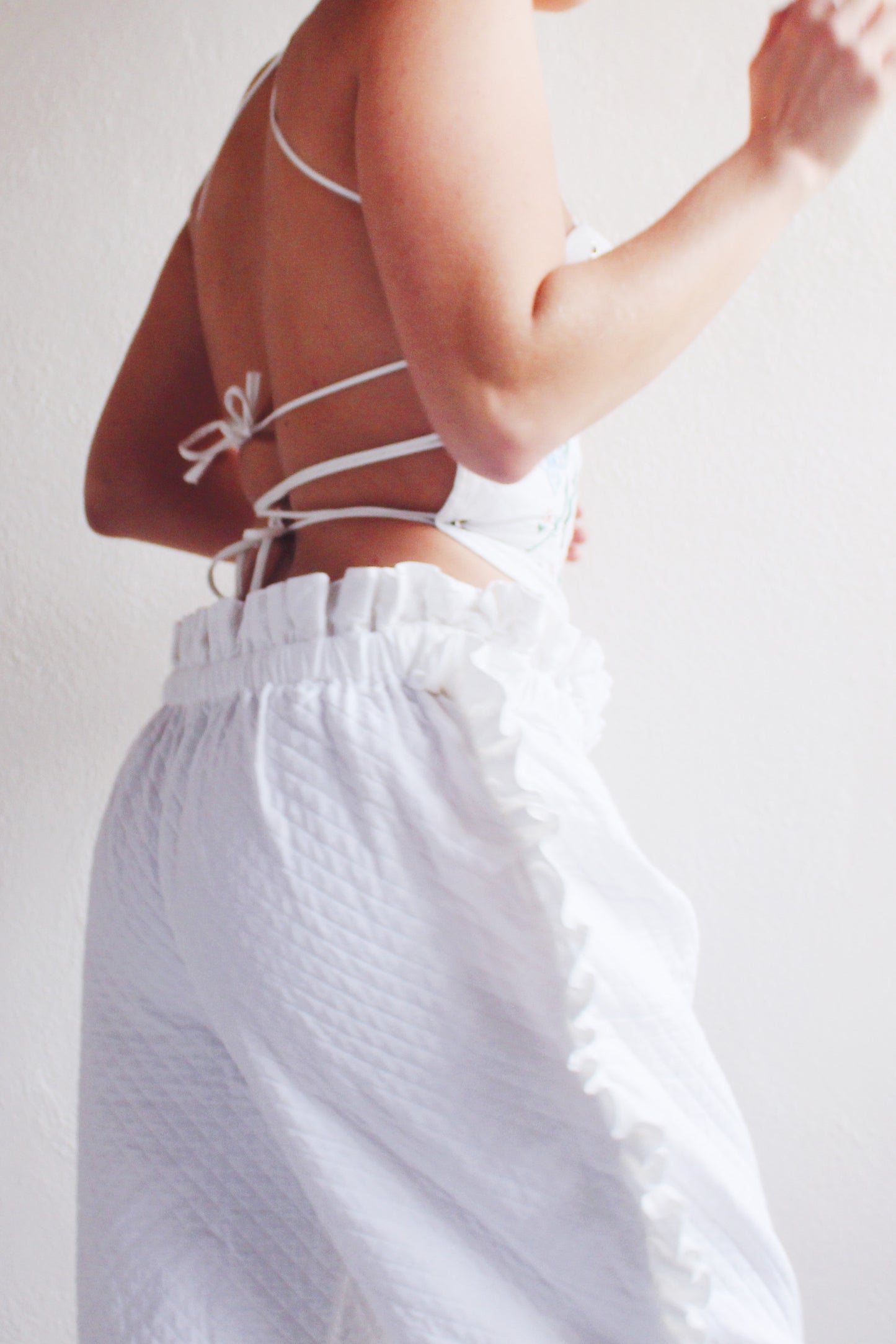 Upcycled Vintage Placemat Tank – Wear vintage Embroidered Art - Reworked quilted crop top
