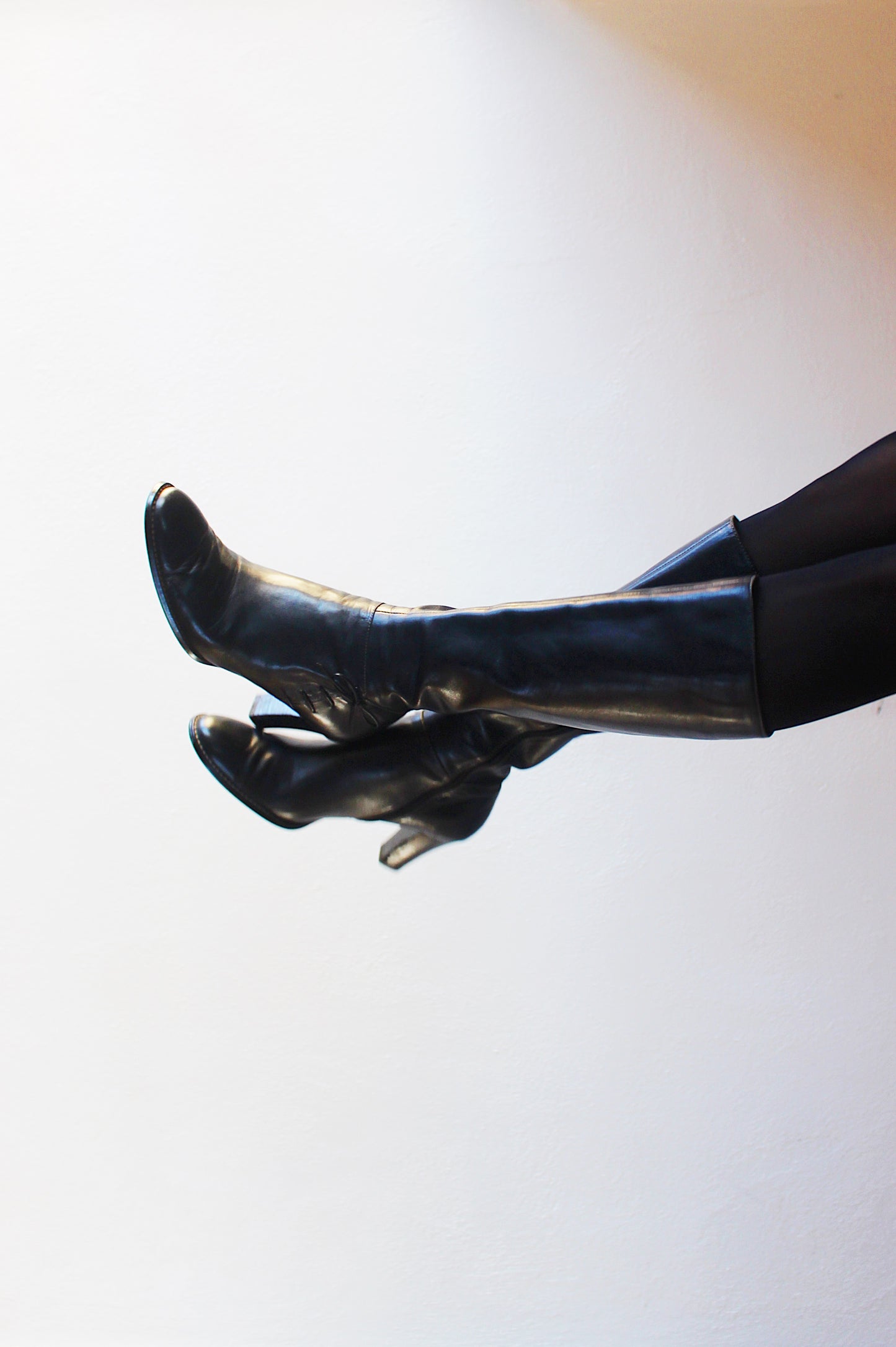Vintage Y2K Leather-Heeled Anne Klein Boots - Calf-Length Librarian Chic
