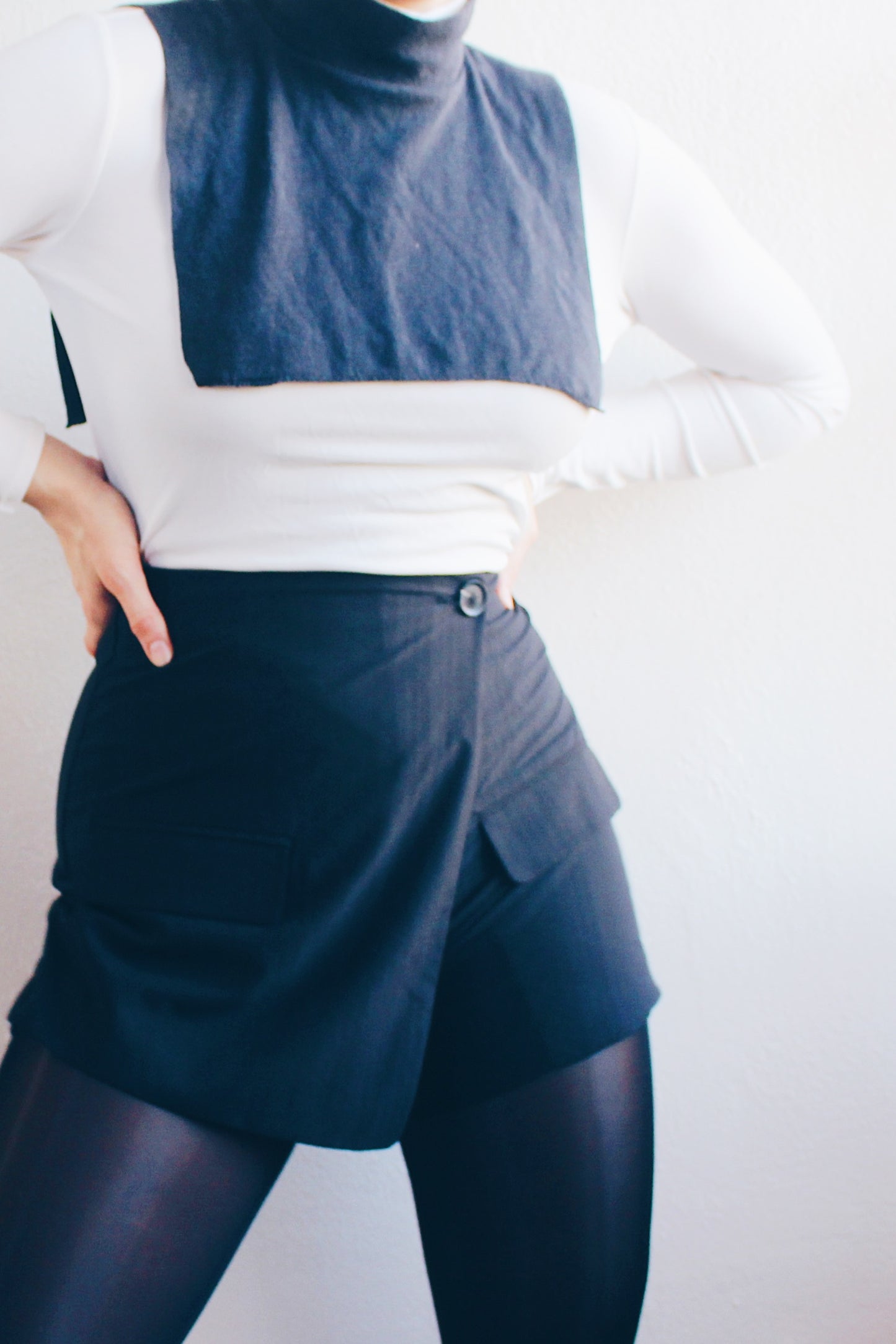 90s Academic accessory: Vintage Cotton False Turtleneck