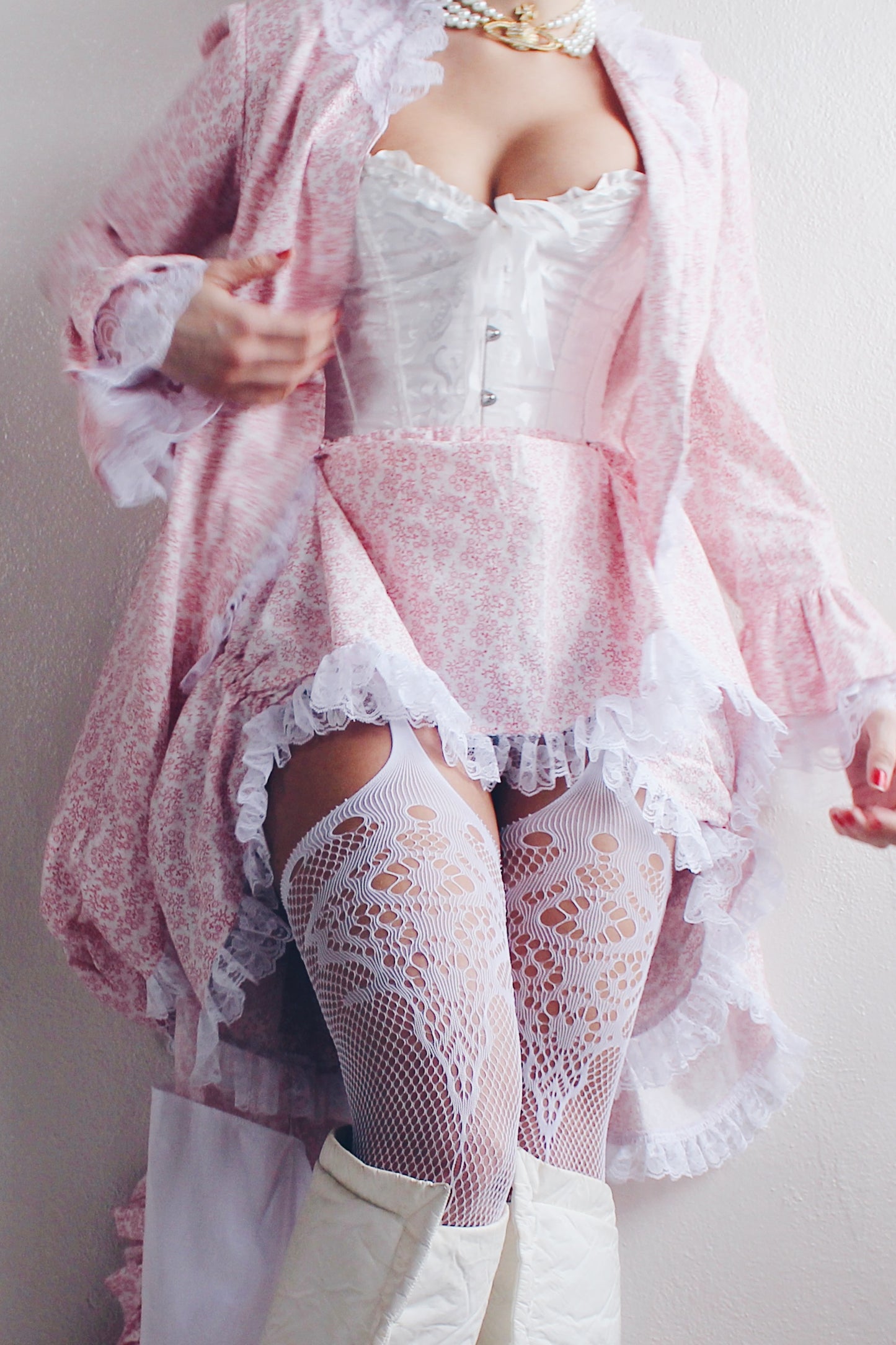 Antoinette Lace: Vintage Duster Jacket & Skirt Set - Coquette Chic, Vivienne Westwood Inspired
