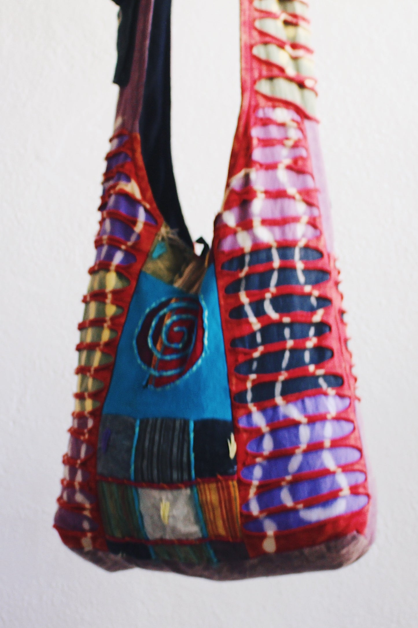 Groovy 90s Tie Dye Patchwork Satchel Bag β Your Psychedelic Companion