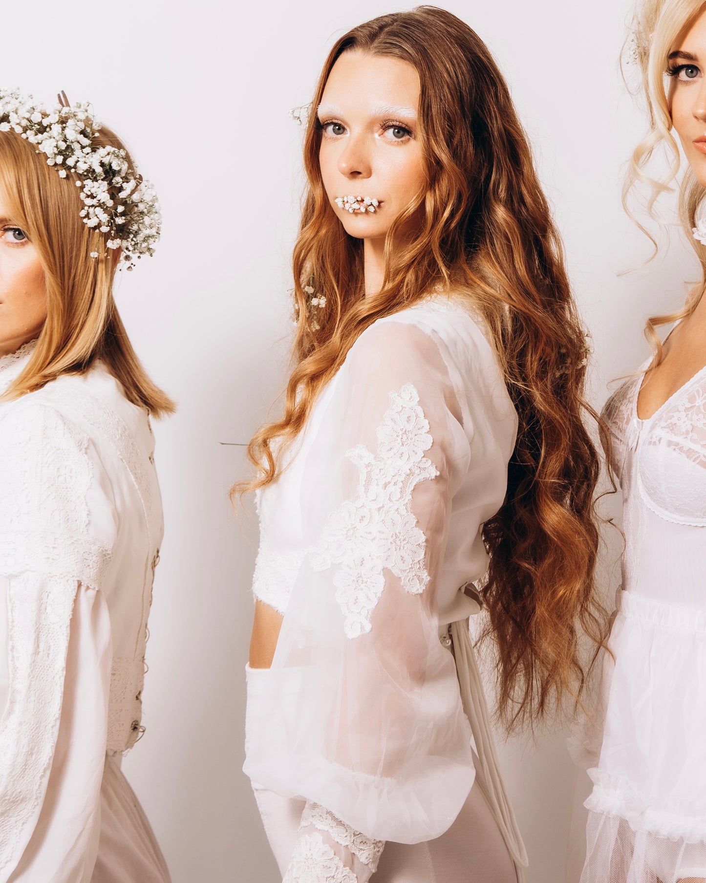 Upcycled White Lace Long Sleeve Crop Top - Ethereal Victorian Grunge Style | Vintage Wedding Dress Reworked | Coquette Edwardian Fashion