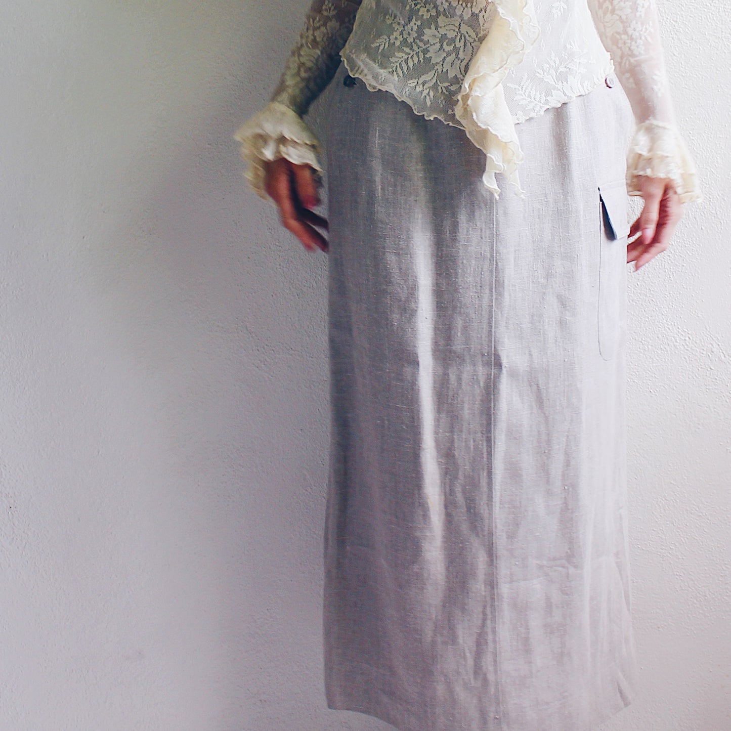Beige Linen Maxi Skirt - Minimalist Bohemian Style | Perfect Summer Boho Skirt