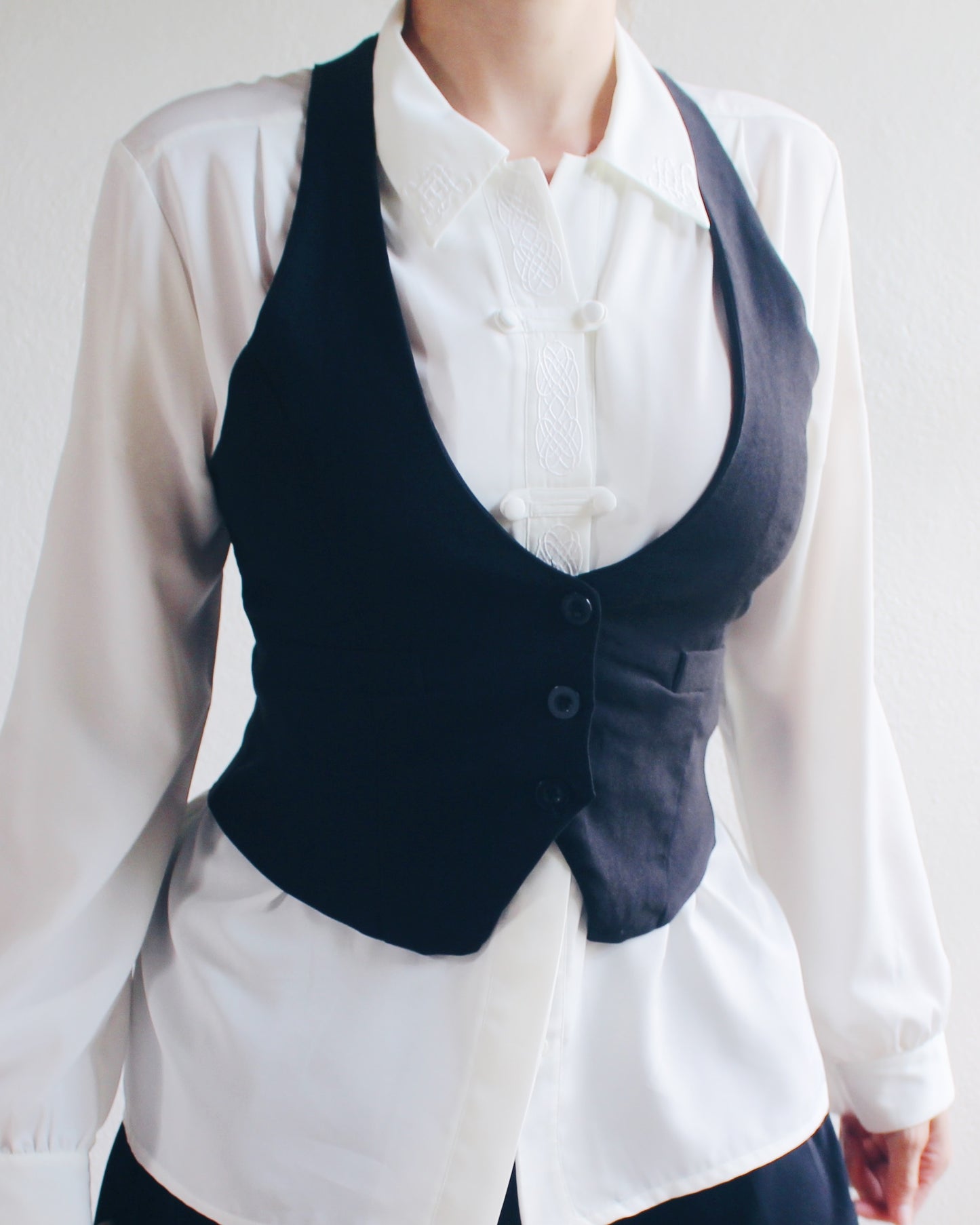 Cute Black Bookish Vest | Dark Academia Layering Piece | Perfect for Blouses and Dresses