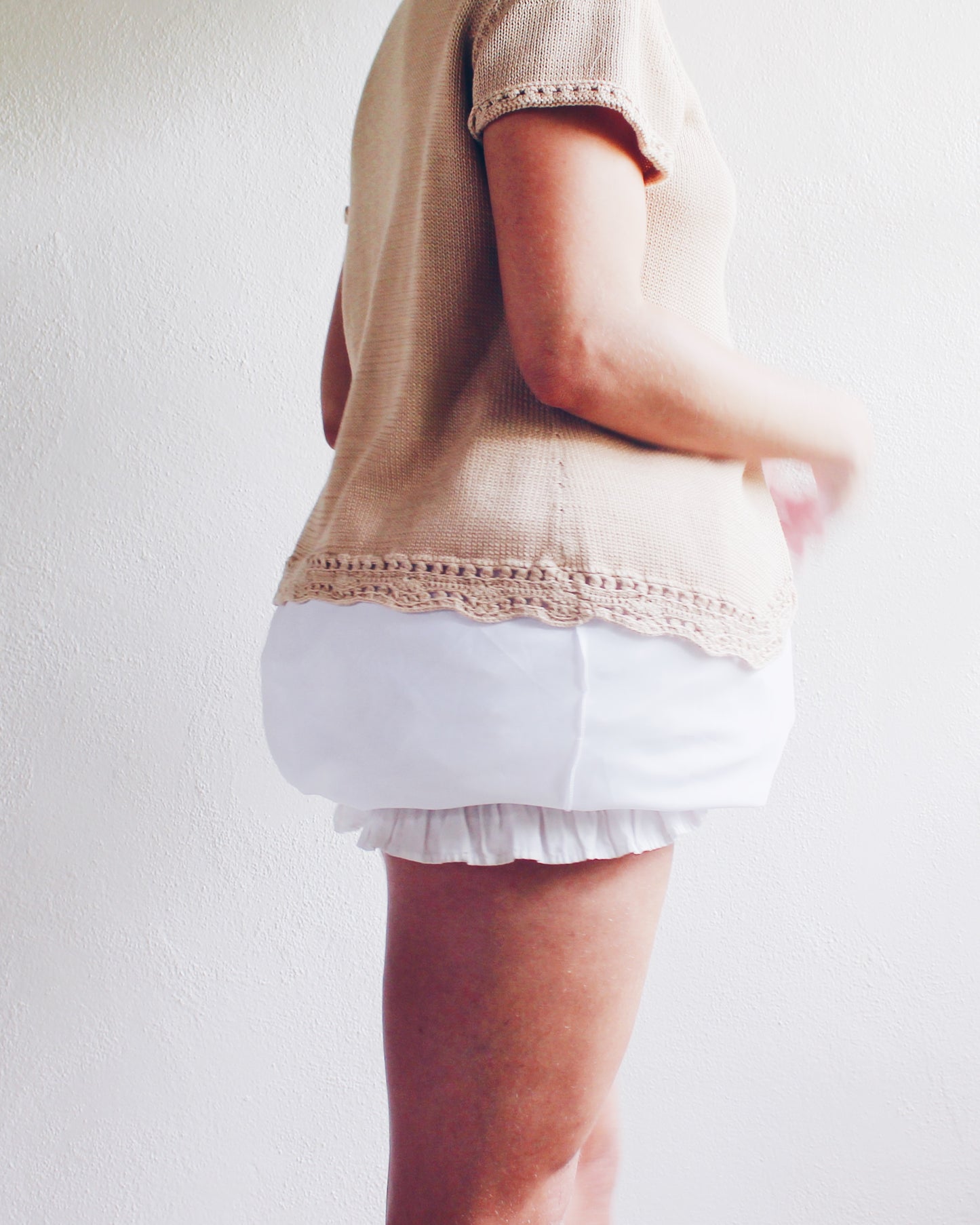 Vintage Short Sleeve Tan Knit Anne Klein Button Up Cardigan - Kawaii Coquette Style | Perfect for Layering