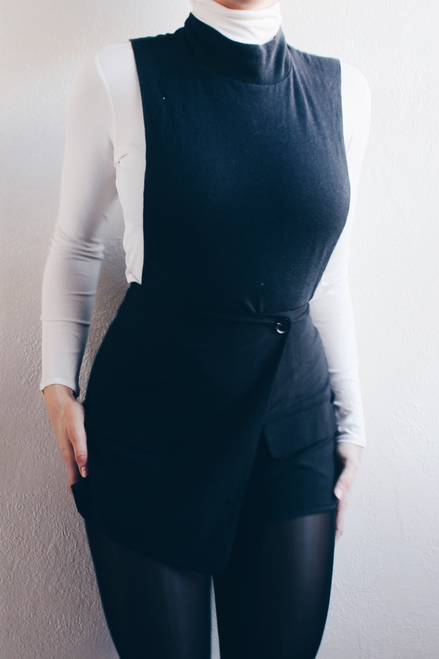90s Academic accessory: Vintage Cotton False Turtleneck