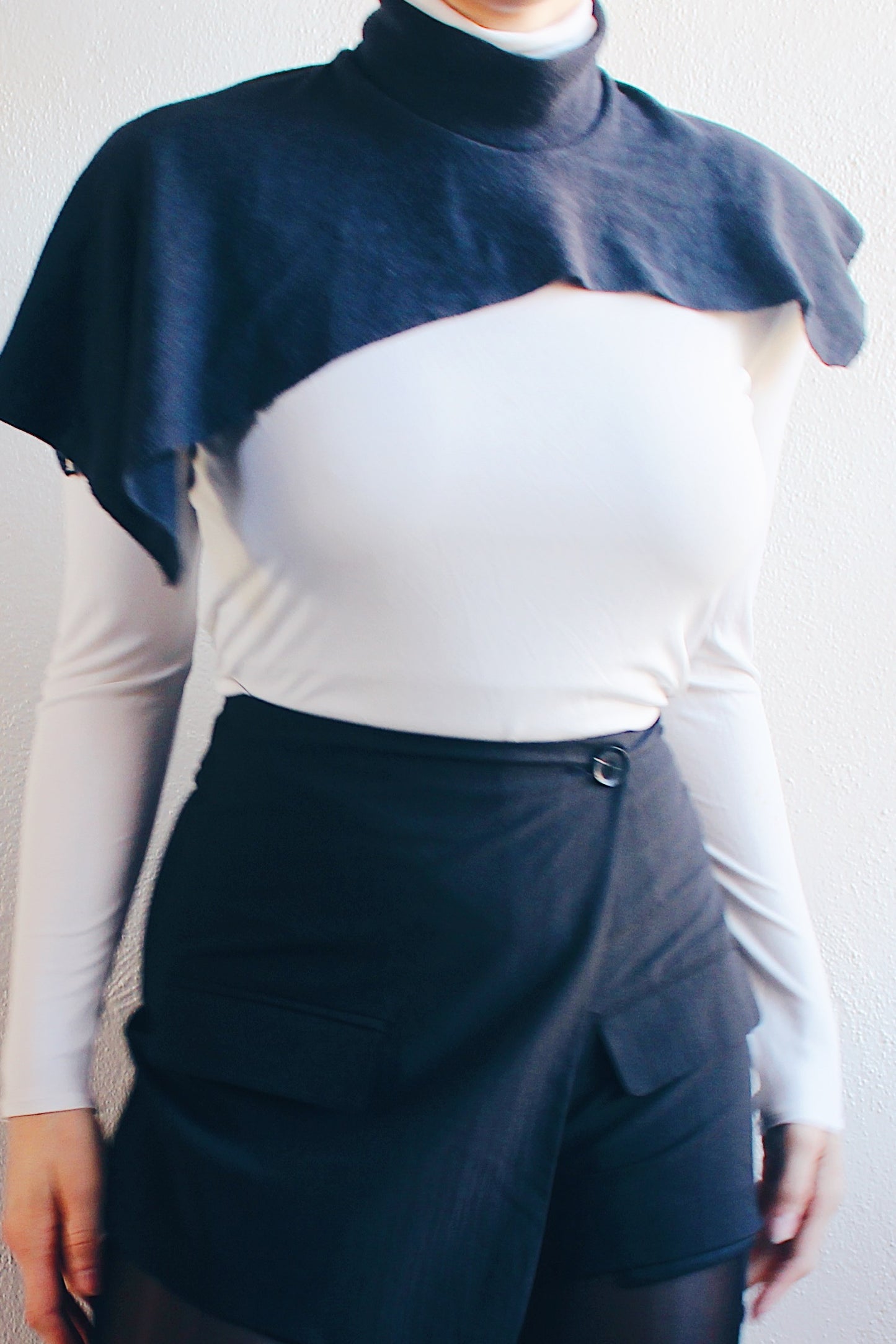 90s Academic accessory: Vintage Cotton False Turtleneck