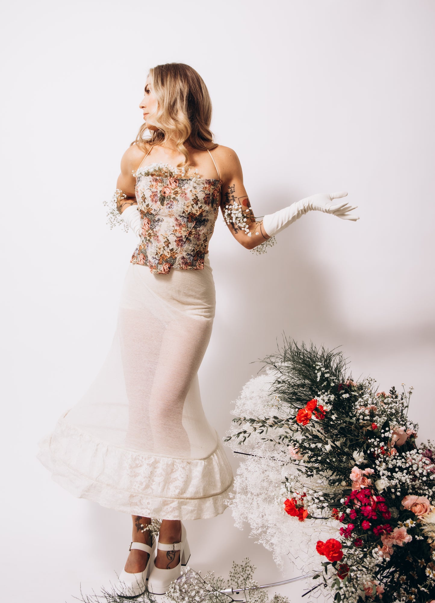 Upcycled tapestry crop top / Reworked Fashion corset crop top / upcycled lace up harness