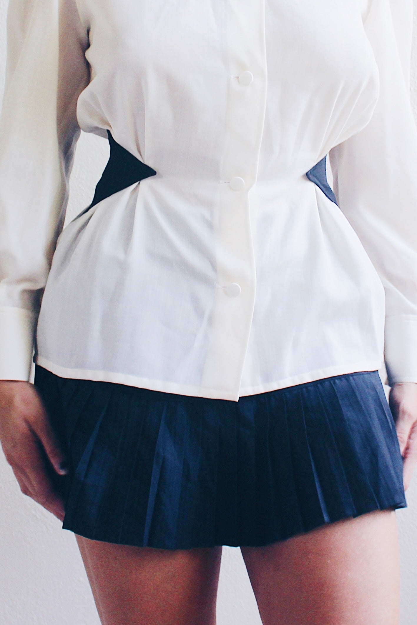 Ace Your Style with our Black Pleated Mini Tennis Skirt / acubi style skort
