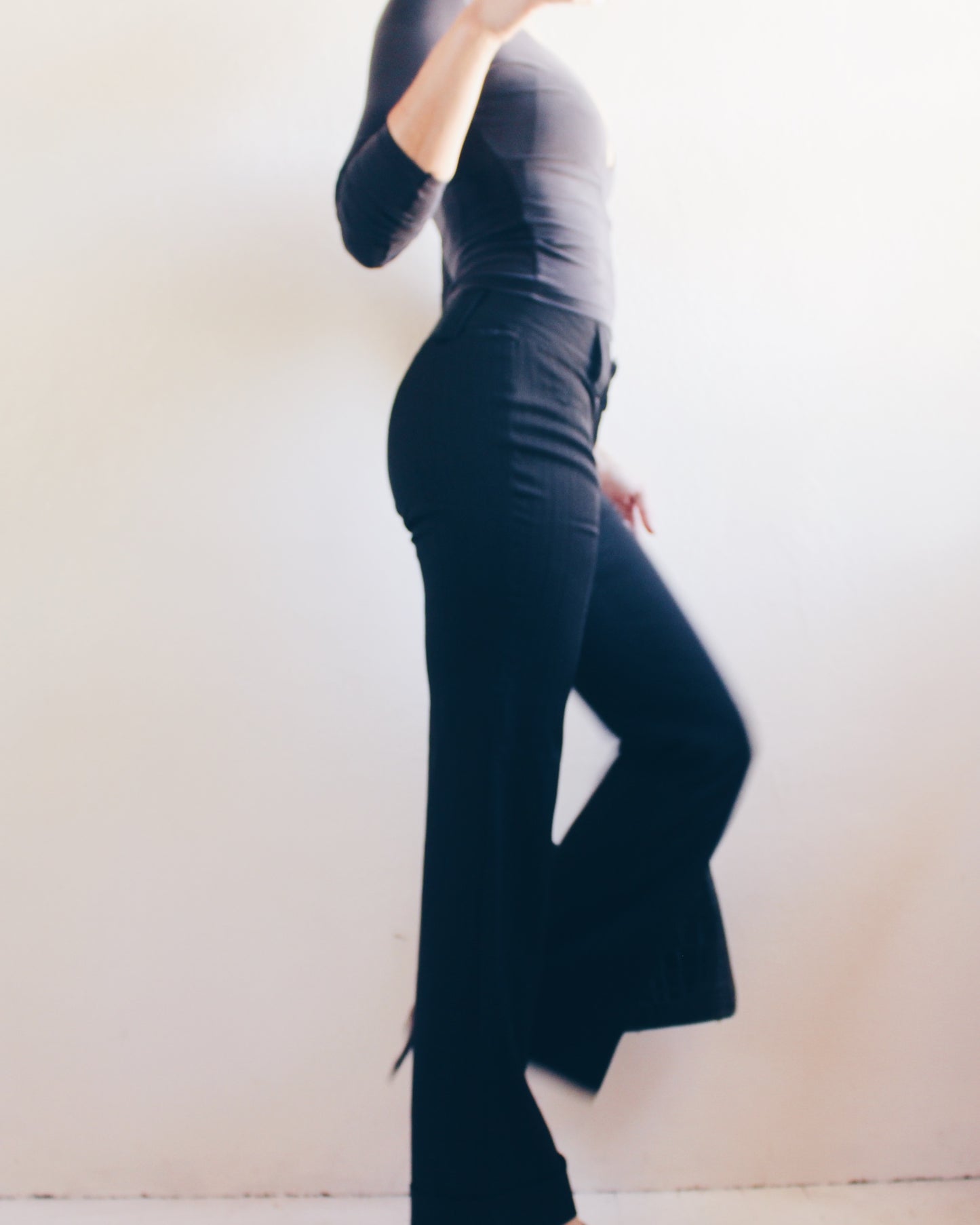 Vintage Y2K Low-Rise Black Pinstripe Bootcut Pants - Office Siren Style