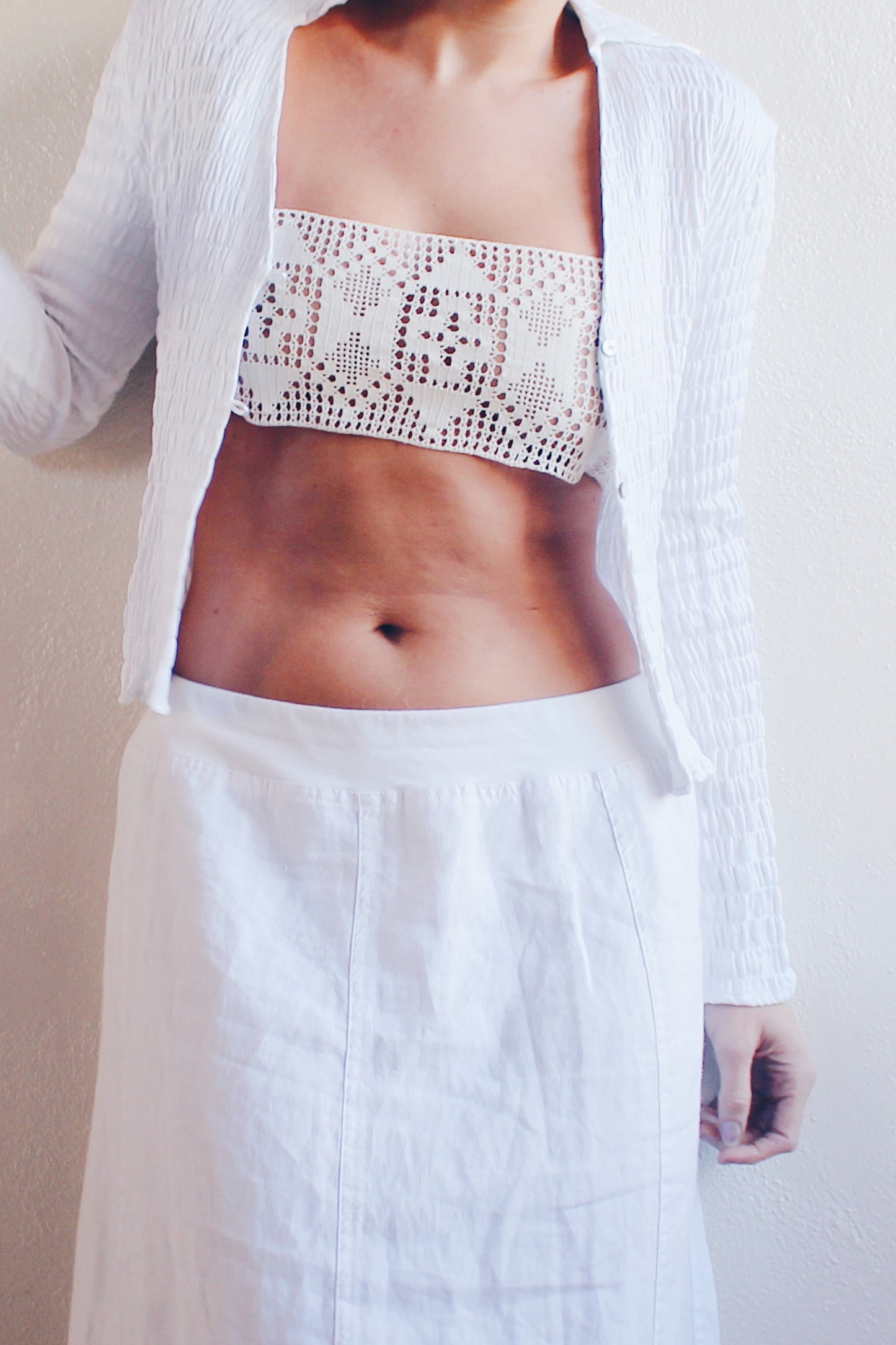 Lace-Up Couture: Upcycled Mermaidcore Crochet Doily Crop Top