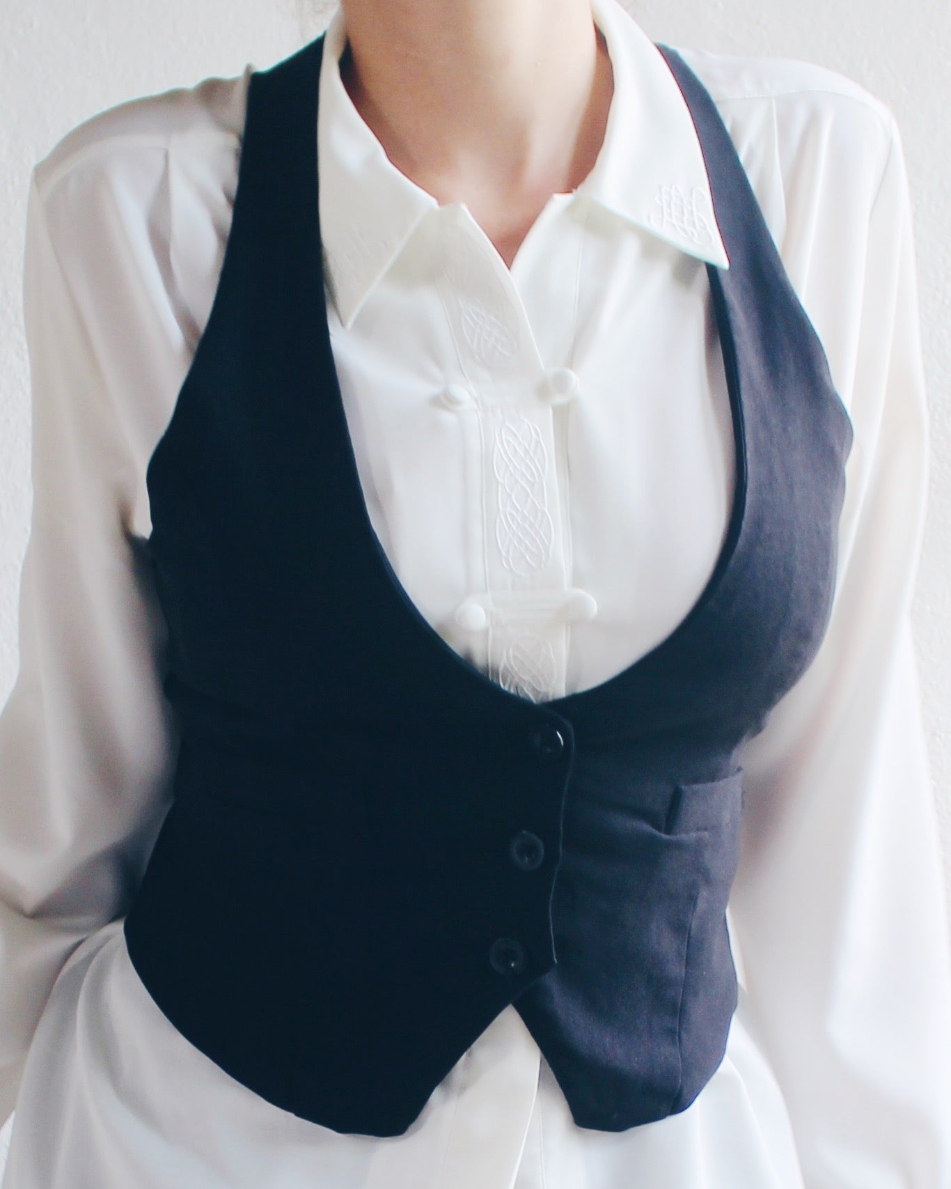 Cute Black Bookish Vest | Dark Academia Layering Piece | Perfect for Blouses and Dresses