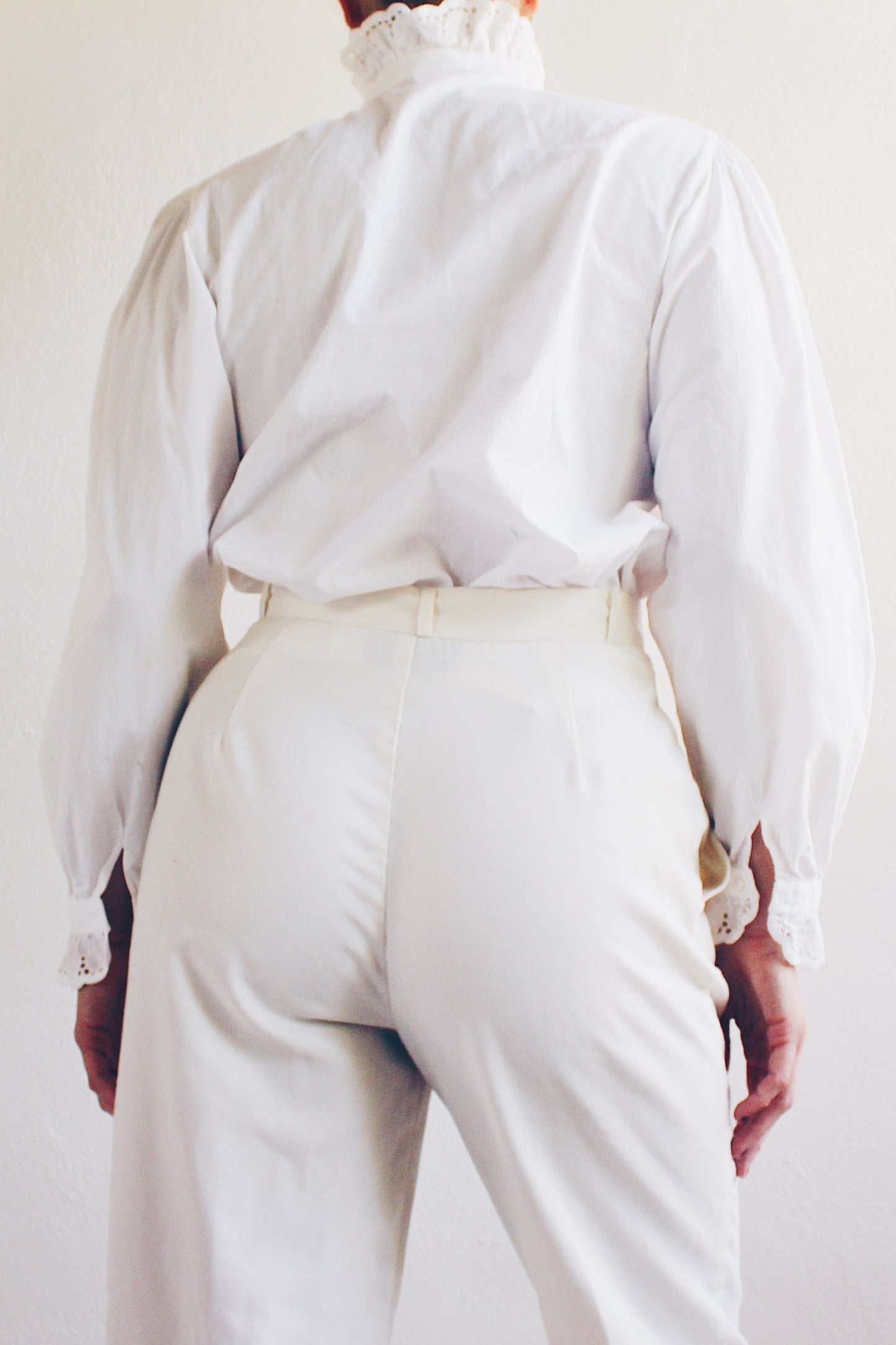 Cottage Elegance: White High-Neck Ruffled Victorian Renewal Blouse for Romantic Souls