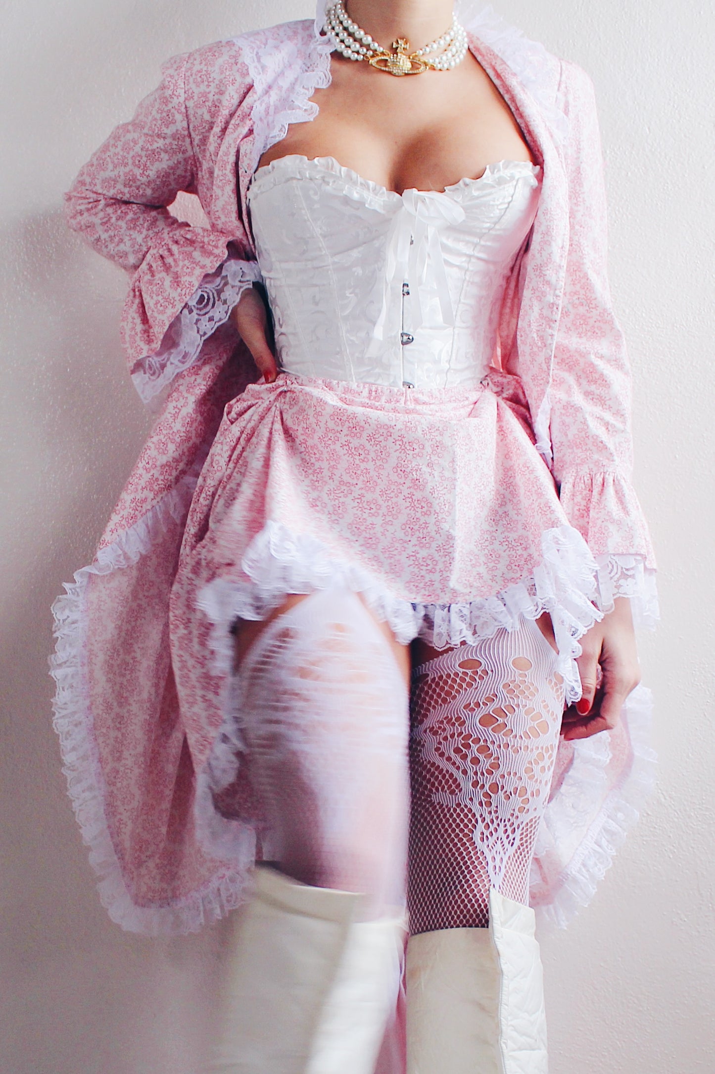 Antoinette Lace: Vintage Duster Jacket & Skirt Set - Coquette Chic, Vivienne Westwood Inspired