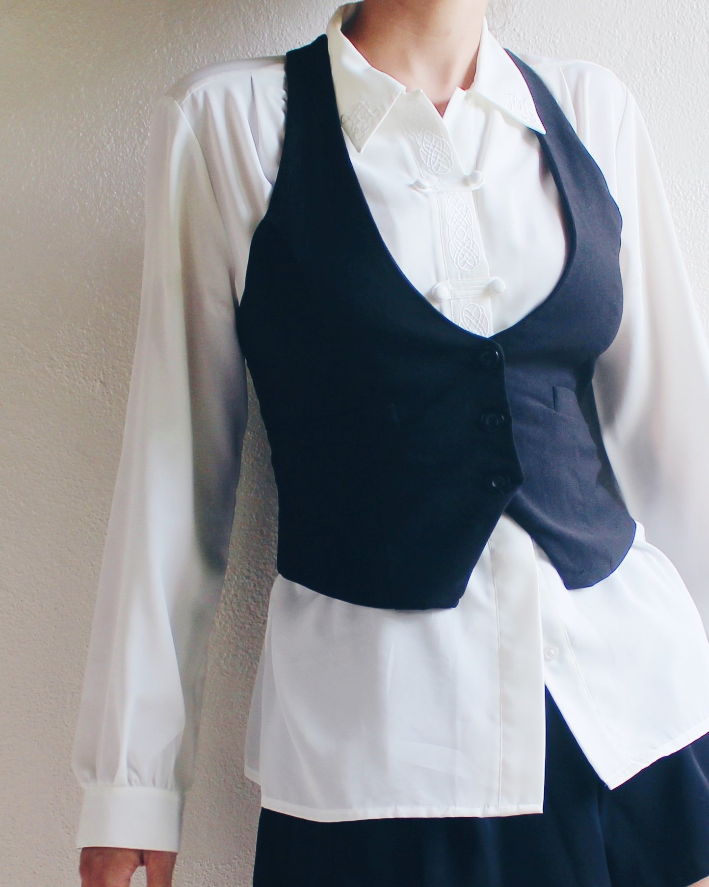 Cute Black Bookish Vest | Dark Academia Layering Piece | Perfect for Blouses and Dresses