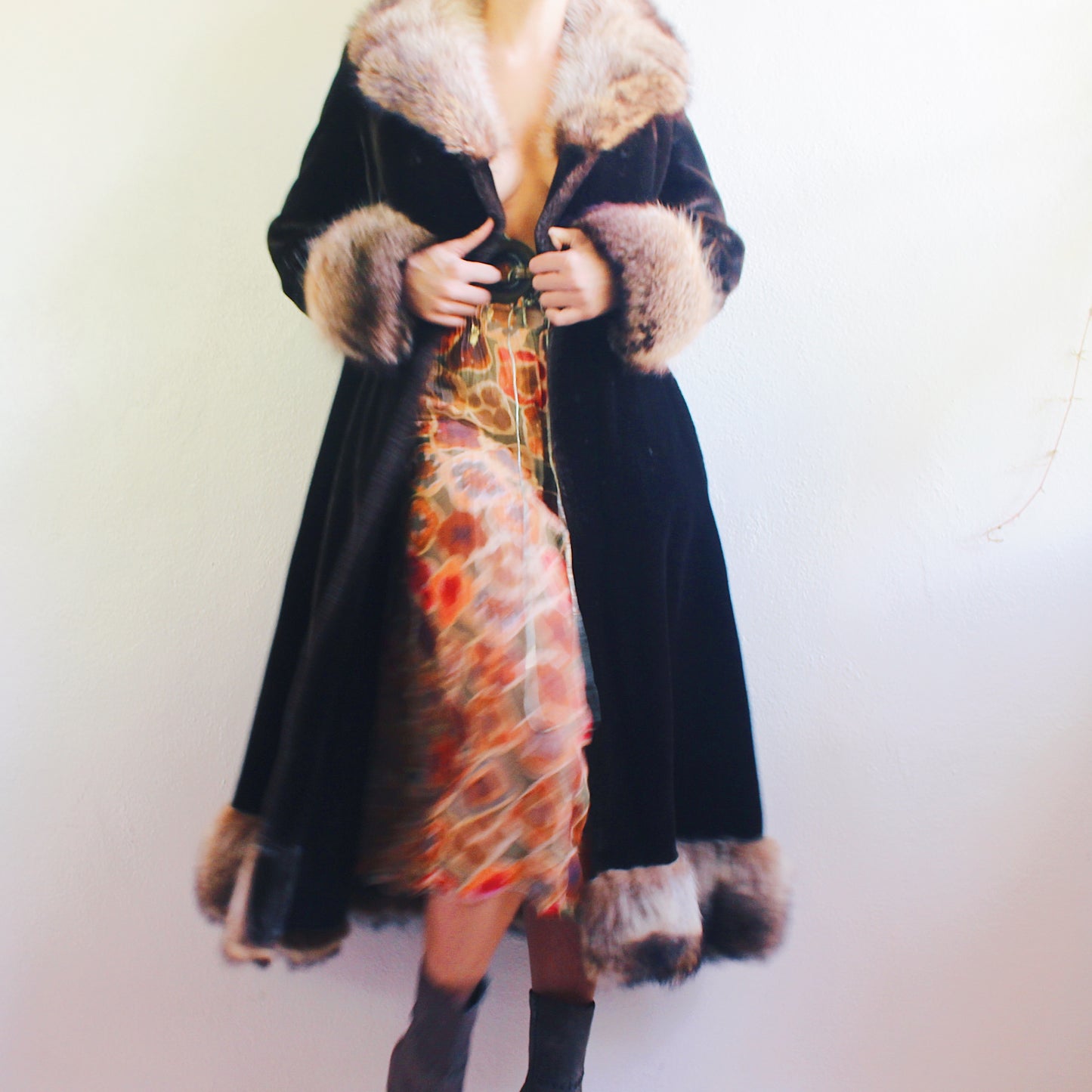 Heat Up Your Style: Vintage '60s Luxe Fur-Lined Brown Jacket / luxurious fur trim jacket