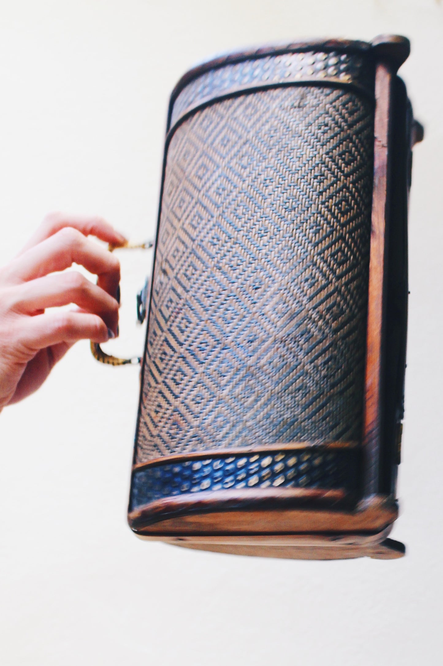 Timeless Charm: Vintage Wooden Purse – Your Antique Carrying Case of charm