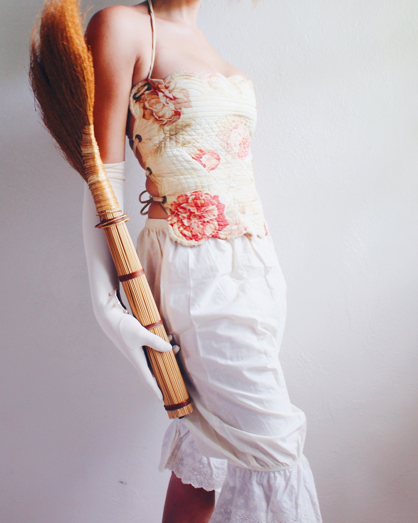 Upcycled Vintage Placemat Tank – Wear vintage Tablewear Art - Reworked quilted crop top