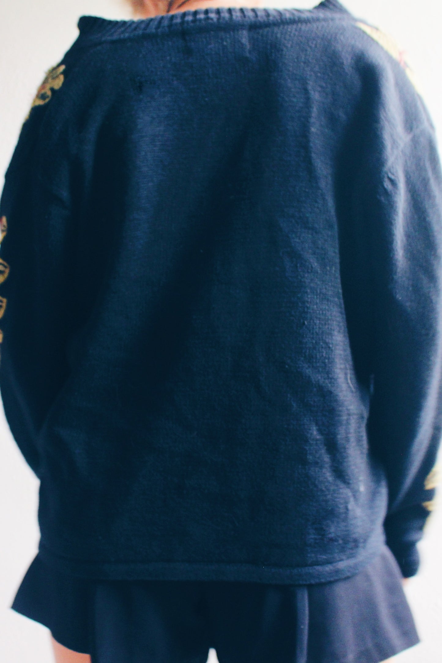 Vintage '90s Whimsigoth Knit Zip-Up Sweater / Goblincore tree branch knit zip up cardigan