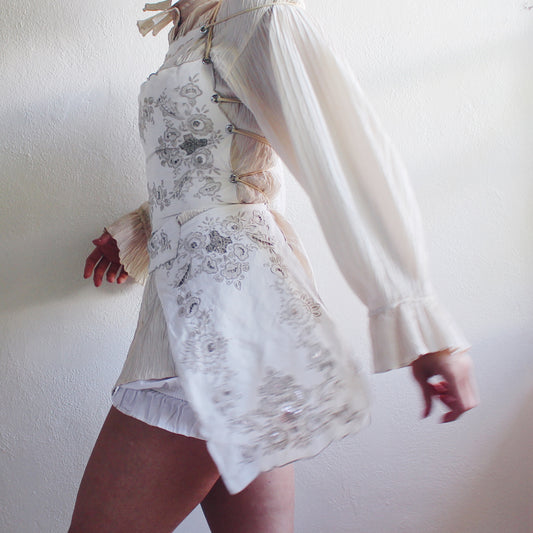 Upcycled Top from Hand Embroidered Vintage Doilies - Boho Summer Southern Cottagecore | Contemporary Victorian Grunge Style