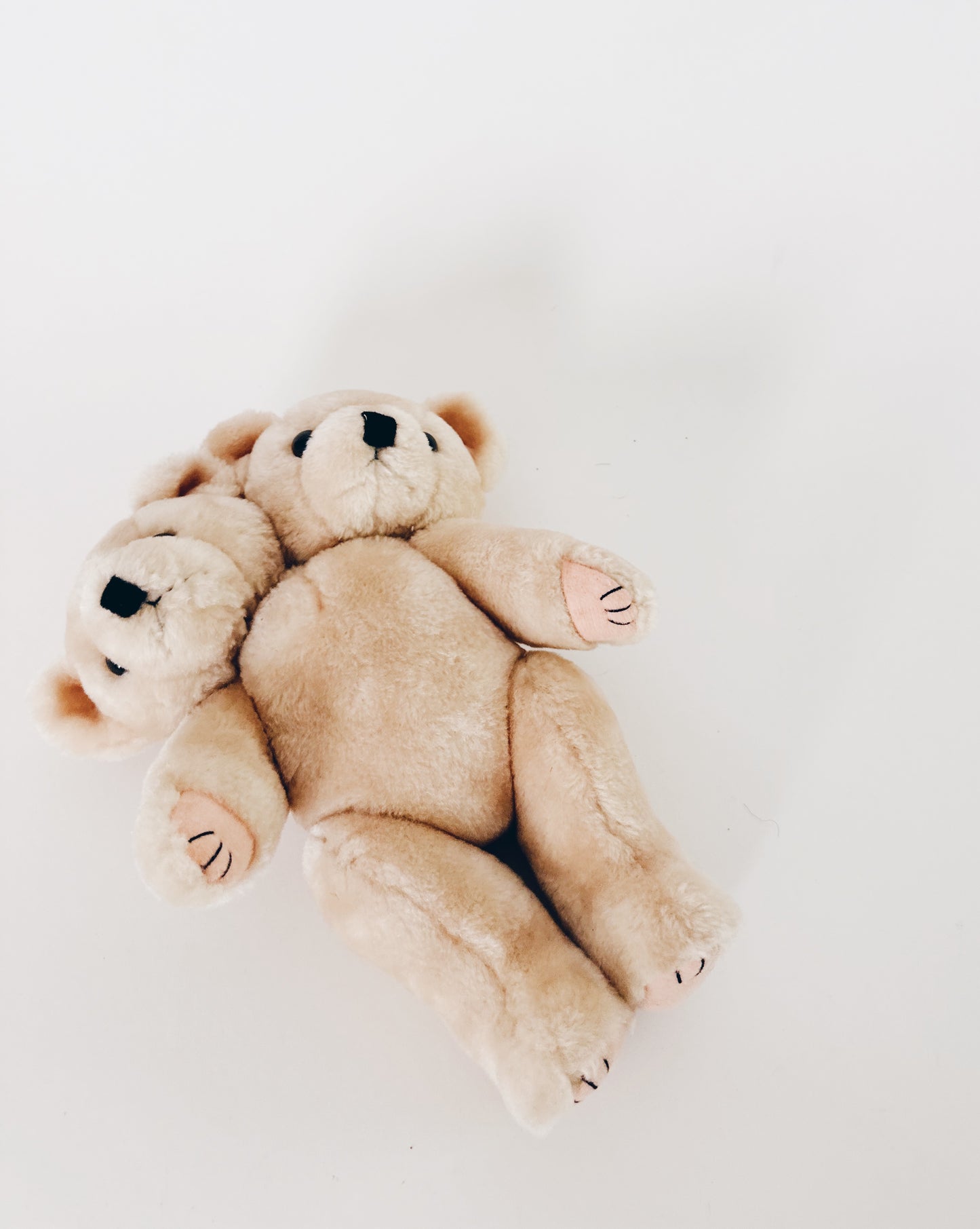 Two-Headed Upcycled Antique Teddy Bear – Haunted Coquette Plush, Ethereal Marute Toy Art, Spooky Collectible