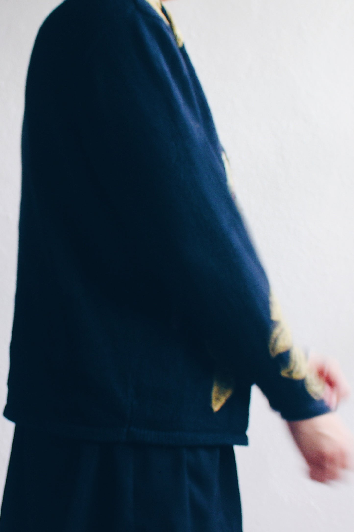 Vintage '90s Whimsigoth Knit Zip-Up Sweater / Goblincore tree branch knit zip up cardigan