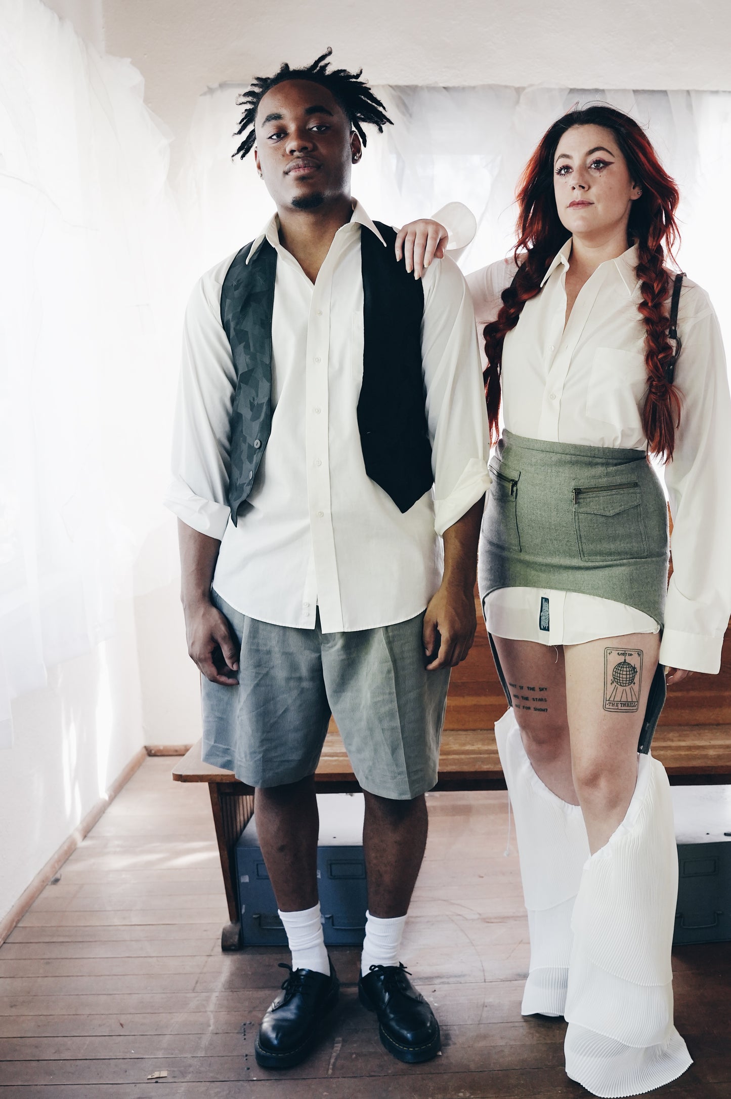 Edgy Academia Renewed: Upcycled Grey Wool Skirt - Librarian Corporate Chic