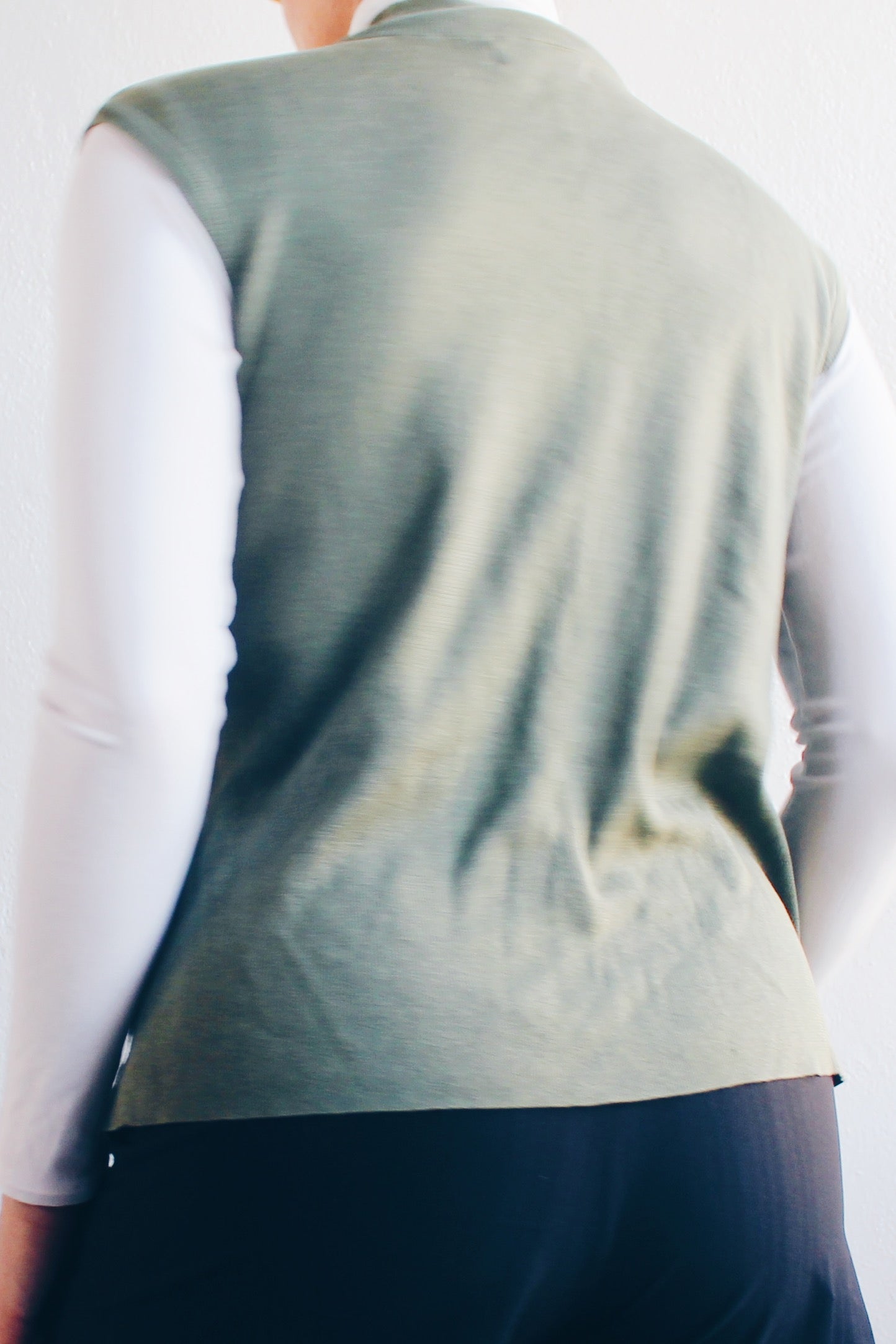 Elevate Your Wardrobe: Chic Olive Green Sleeveless Silk Sweater - Chic Academic Corporate Elegance