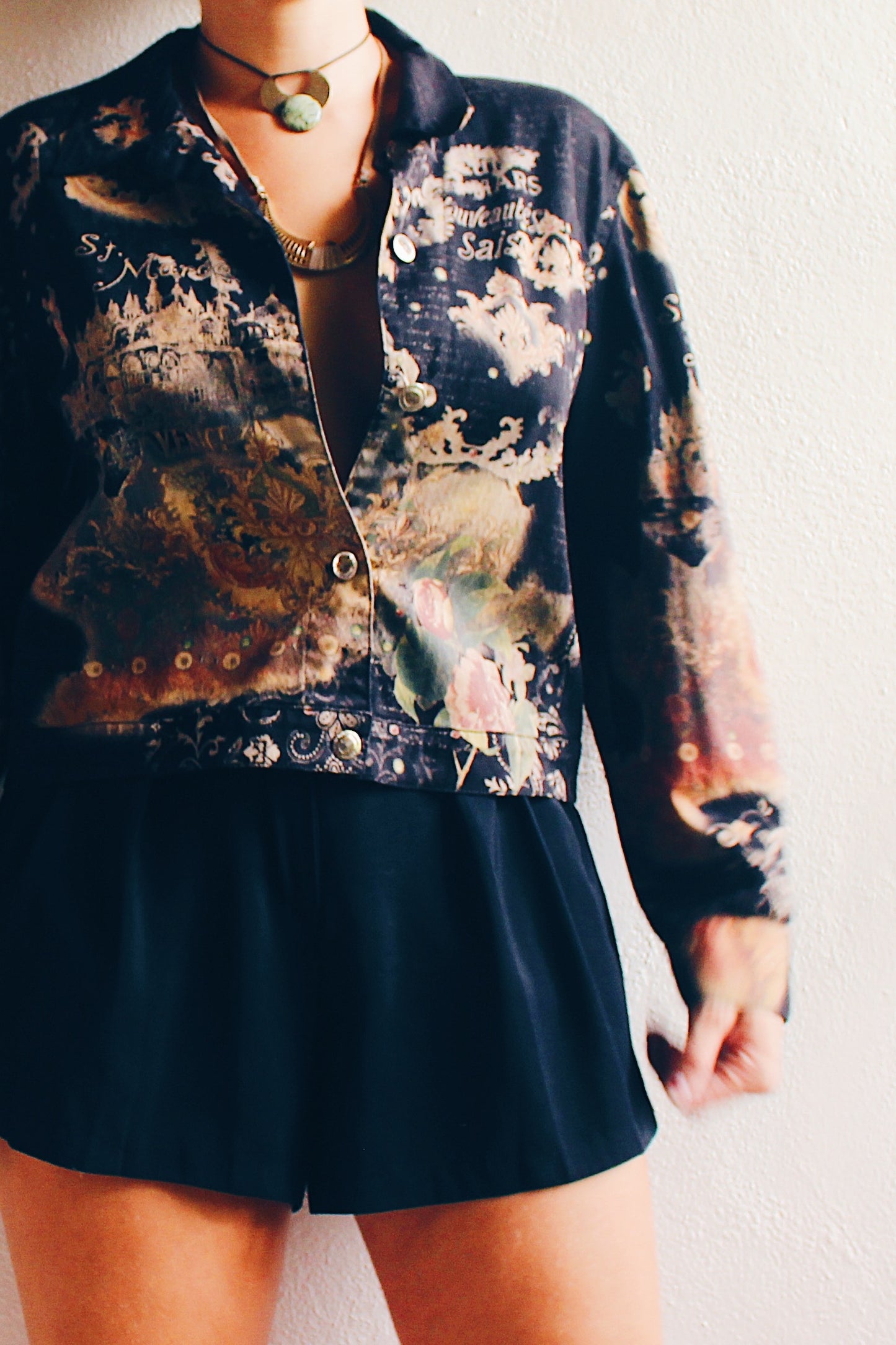 Gothic Romance Illustrated Jacket by Impulse - 90s Vintage Grunge Vibes