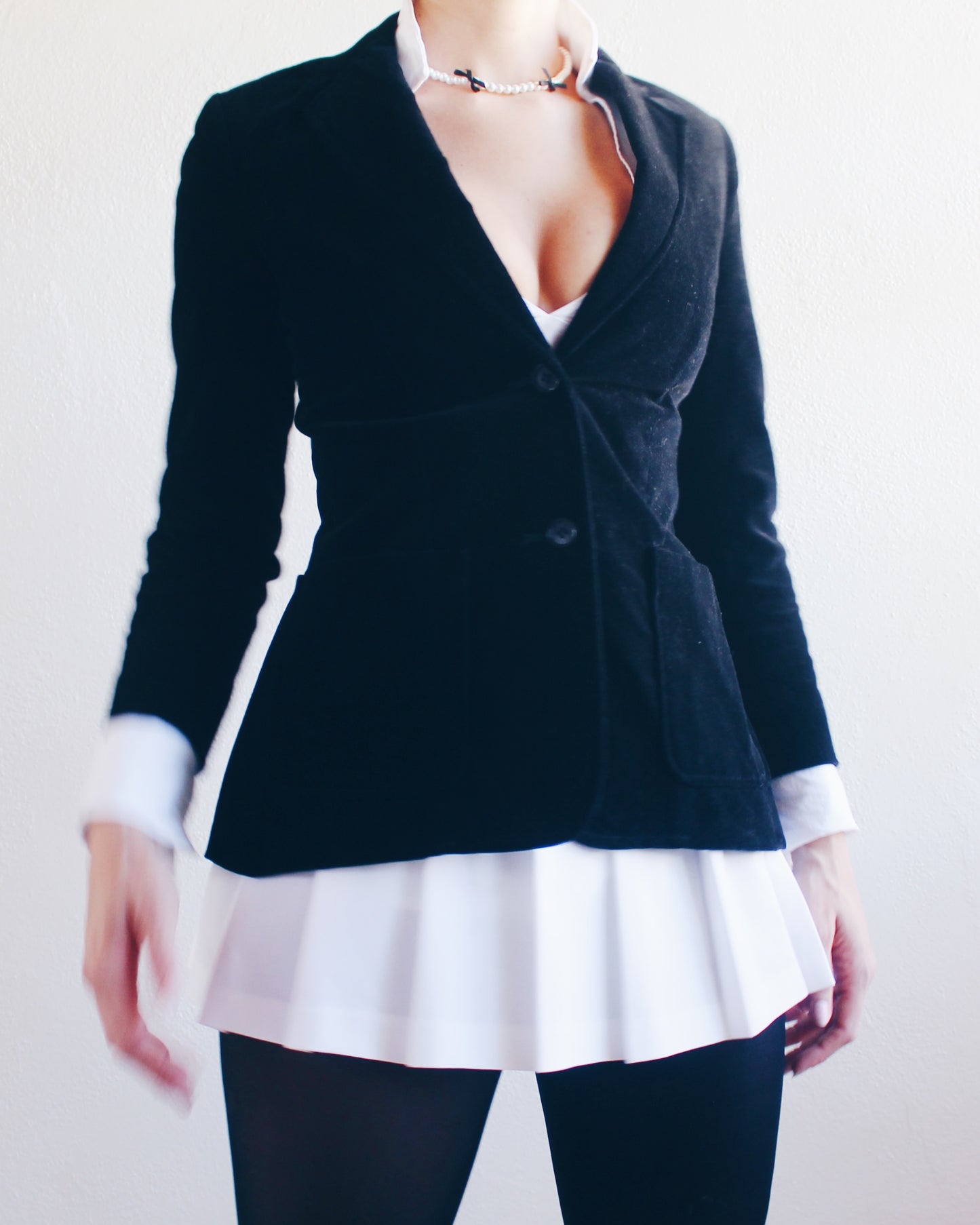Vintage Tokens Japan Black Cotton Blazer – 1980s Tailored Minimalist Jacket | Made in Japan