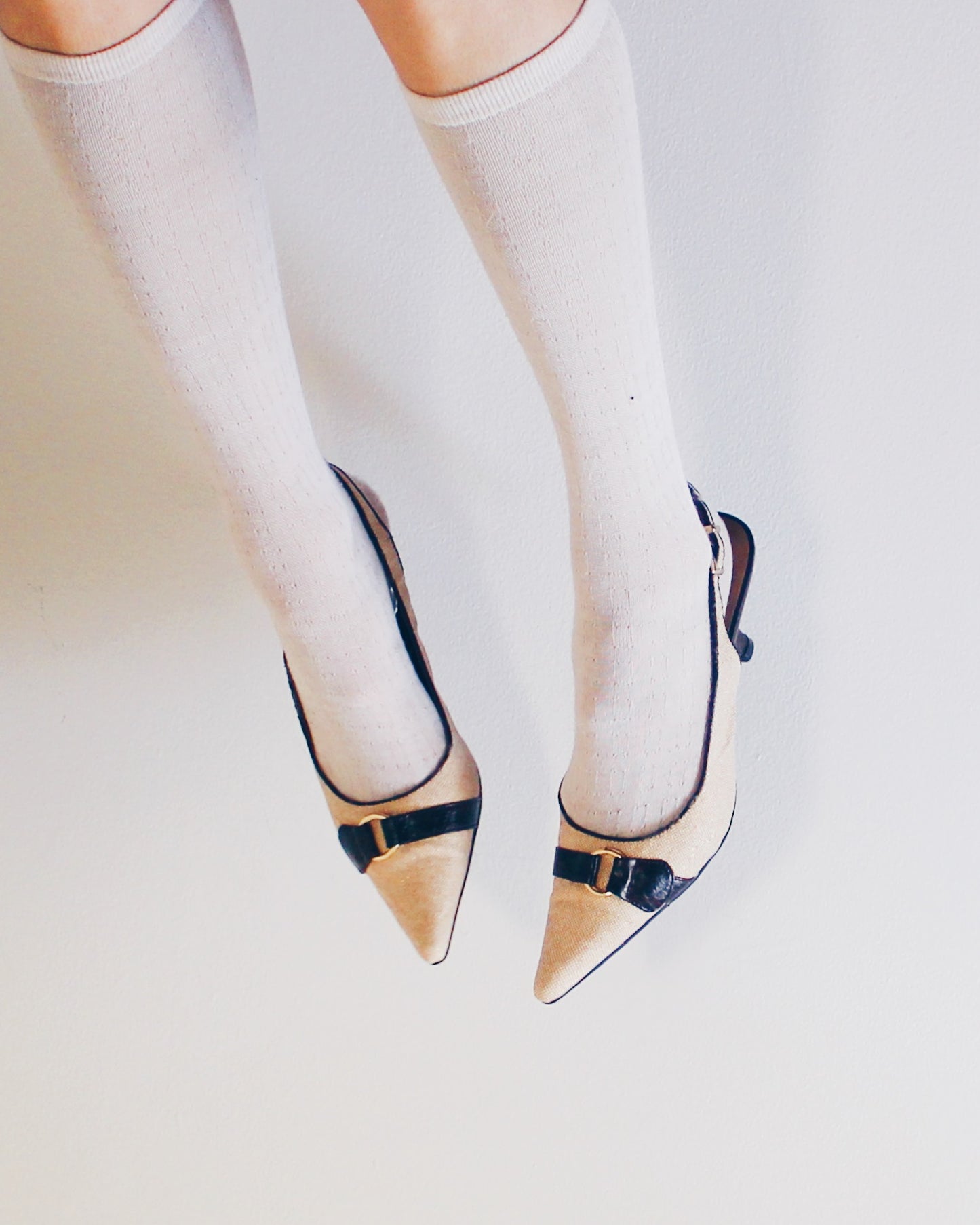 Pointed‑Toe Y2K Kitten Heels with Wrap Ankle Strap – Professional Formal Cream and Chocolate Pumps for Office & Evening