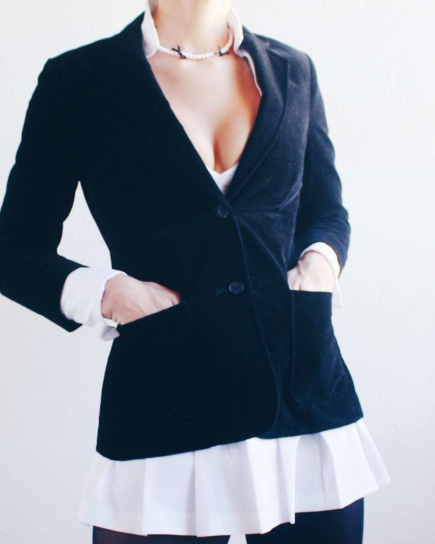 Vintage Tokens Japan Black Cotton Blazer – 1980s Tailored Minimalist Jacket | Made in Japan