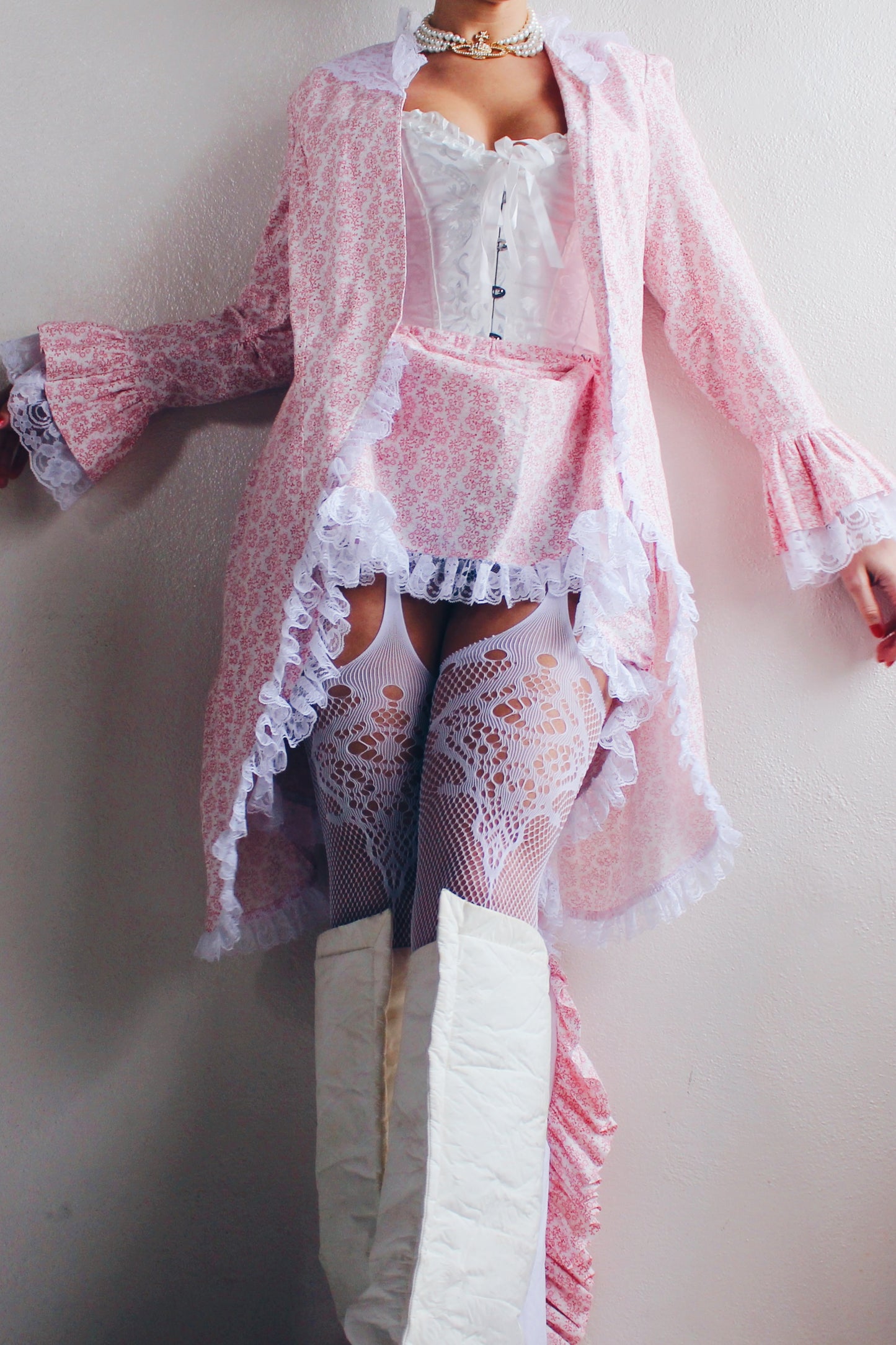 Antoinette Lace: Vintage Duster Jacket & Skirt Set - Coquette Chic, Vivienne Westwood Inspired