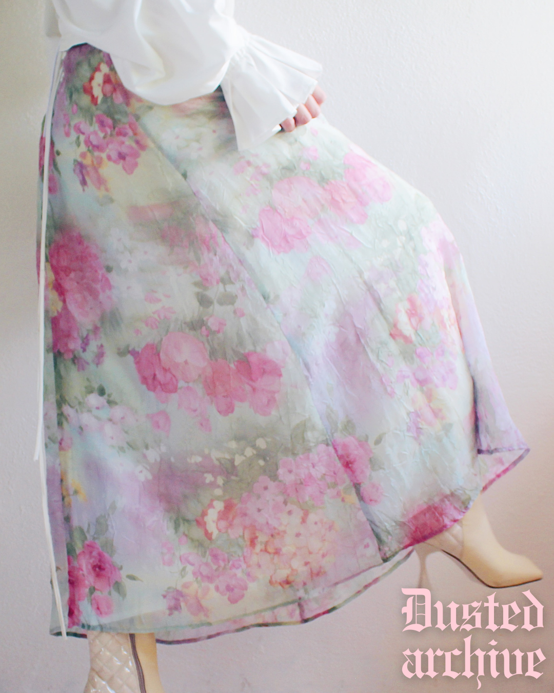 Vintage Floral Impressionist Watercolor Skirt - Monet Lilypads | Whimsical Ethereal Summer Style