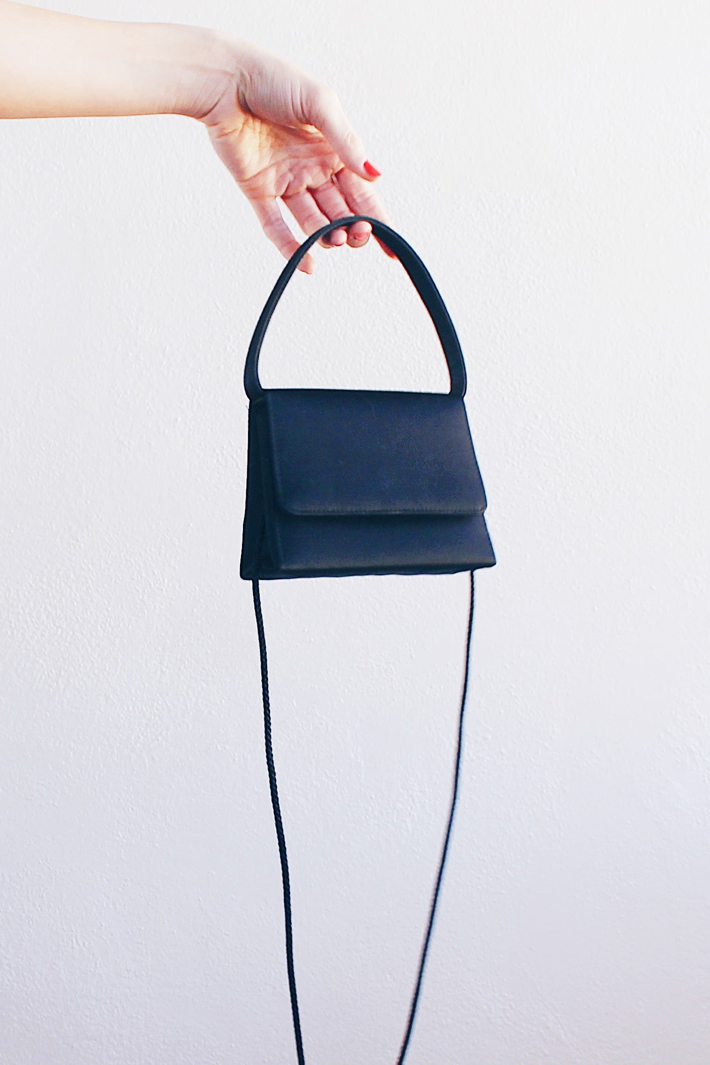 Chic Vintage Carlo Fellini Mini Purse - Timeless Black Minimalist Style