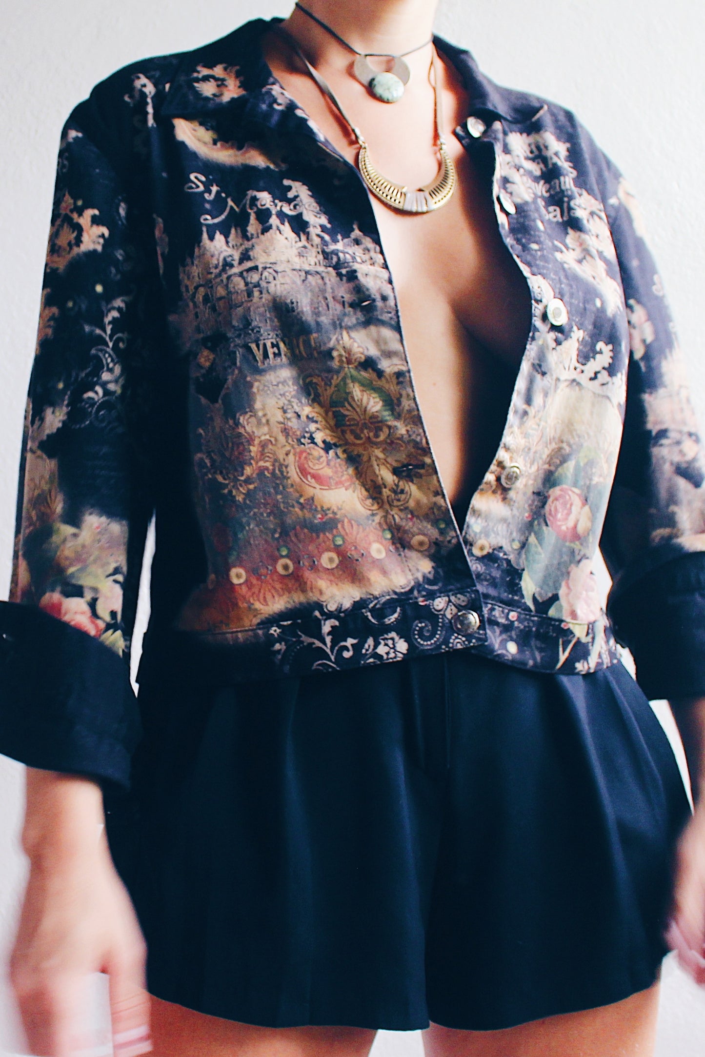 Gothic Romance Illustrated Jacket by Impulse - 90s Vintage Grunge Vibes