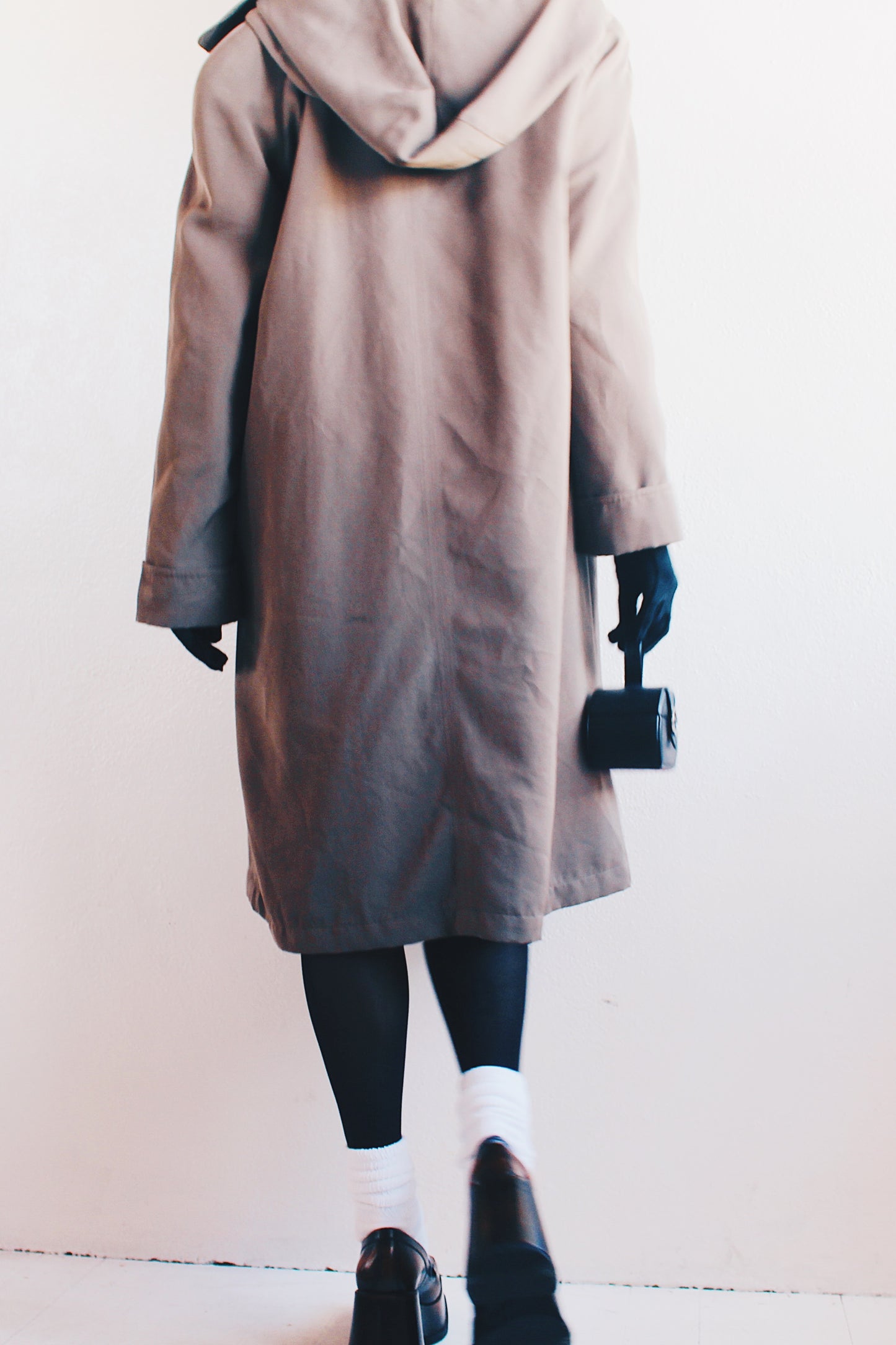 Wool Lined Long Duster Jacket: Chic Vintage Dark Khaki Trench Coat