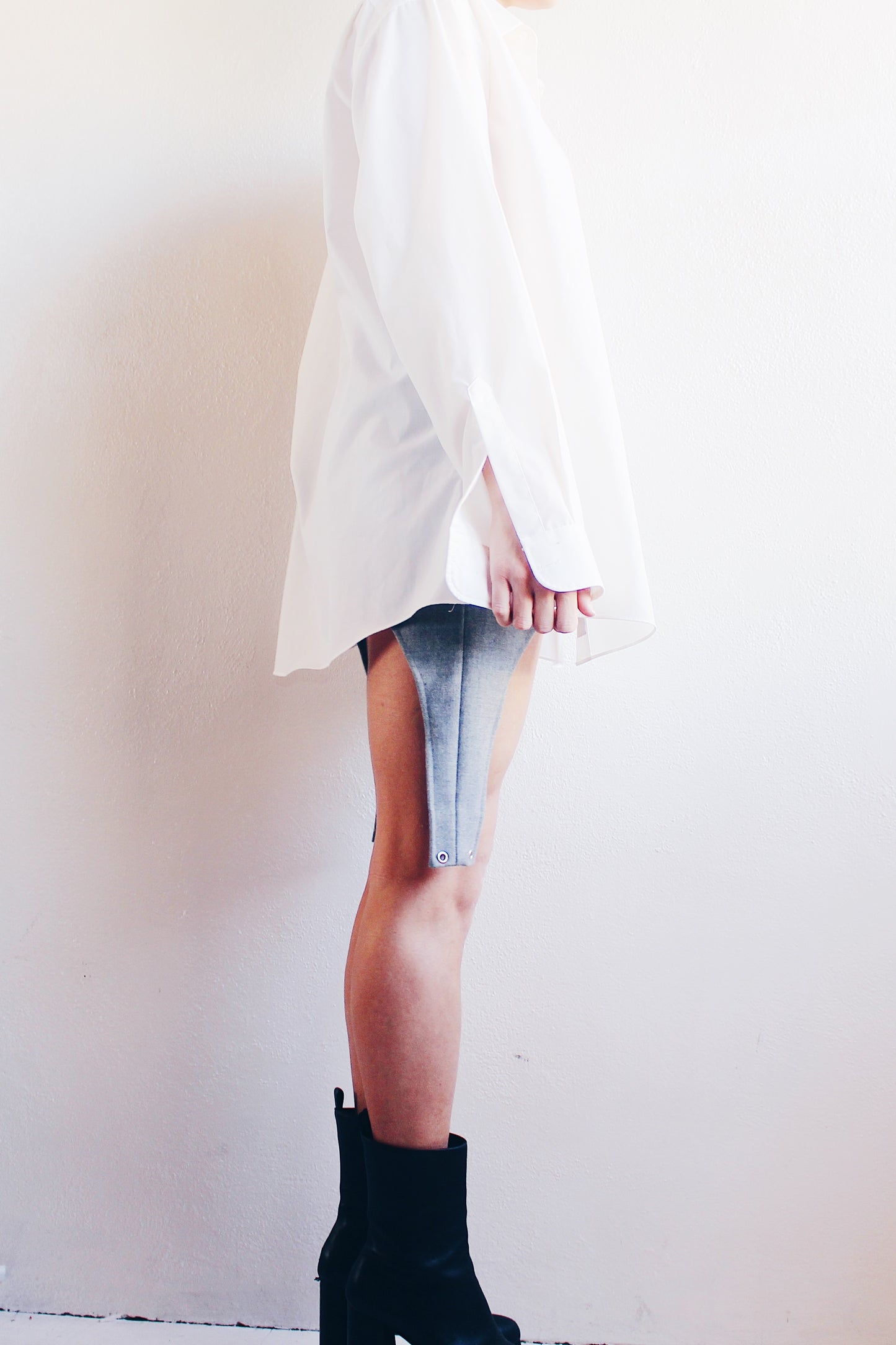 Edgy Academia Renewed: Upcycled Grey Wool Skirt - Librarian Corporate Chic