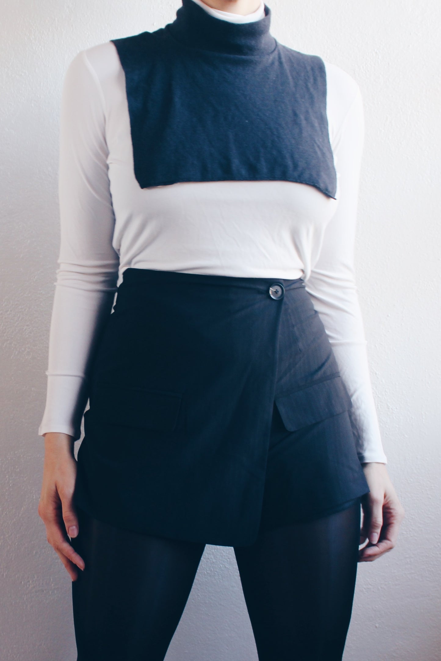 90s Academic accessory: Vintage Cotton False Turtleneck