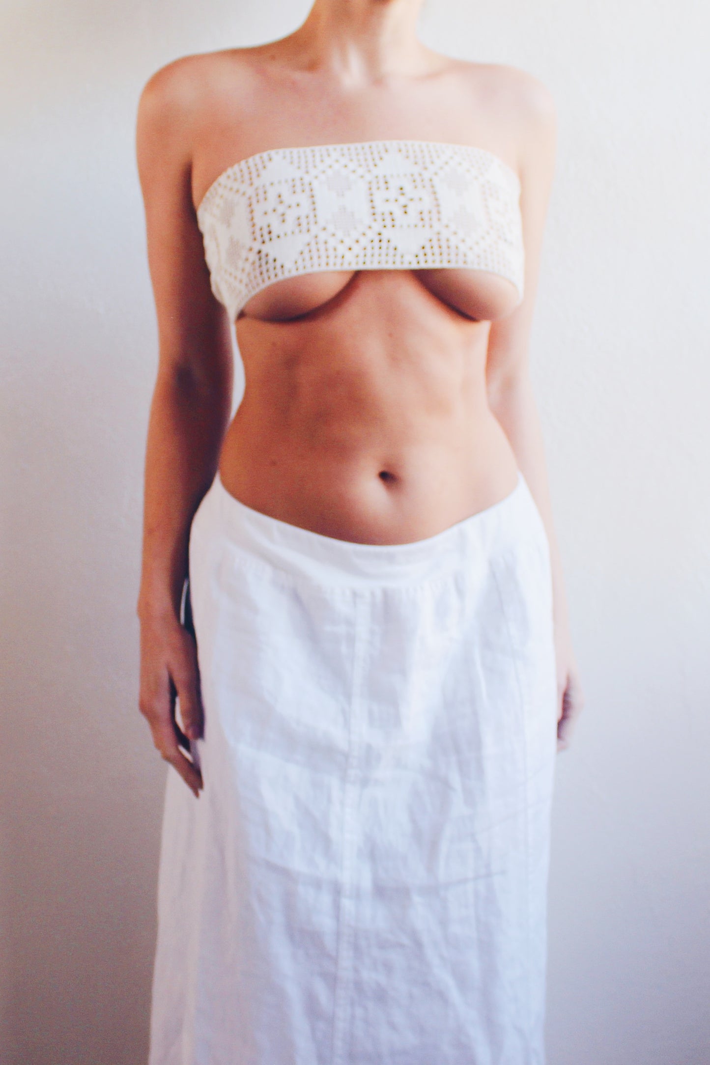 Lace-Up Couture: Upcycled Mermaidcore Crochet Doily Crop Top