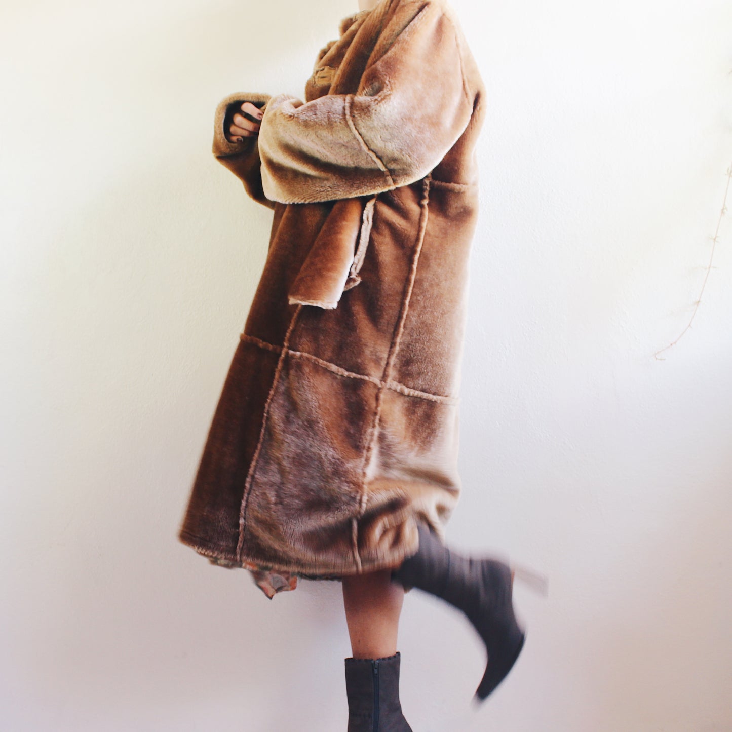 Vintage Boho Whimsigoth Patchwork Duster Jacket - Unleash Your Inner Hippie Goth / Vintage patchwork jacket / faux suede long jacket