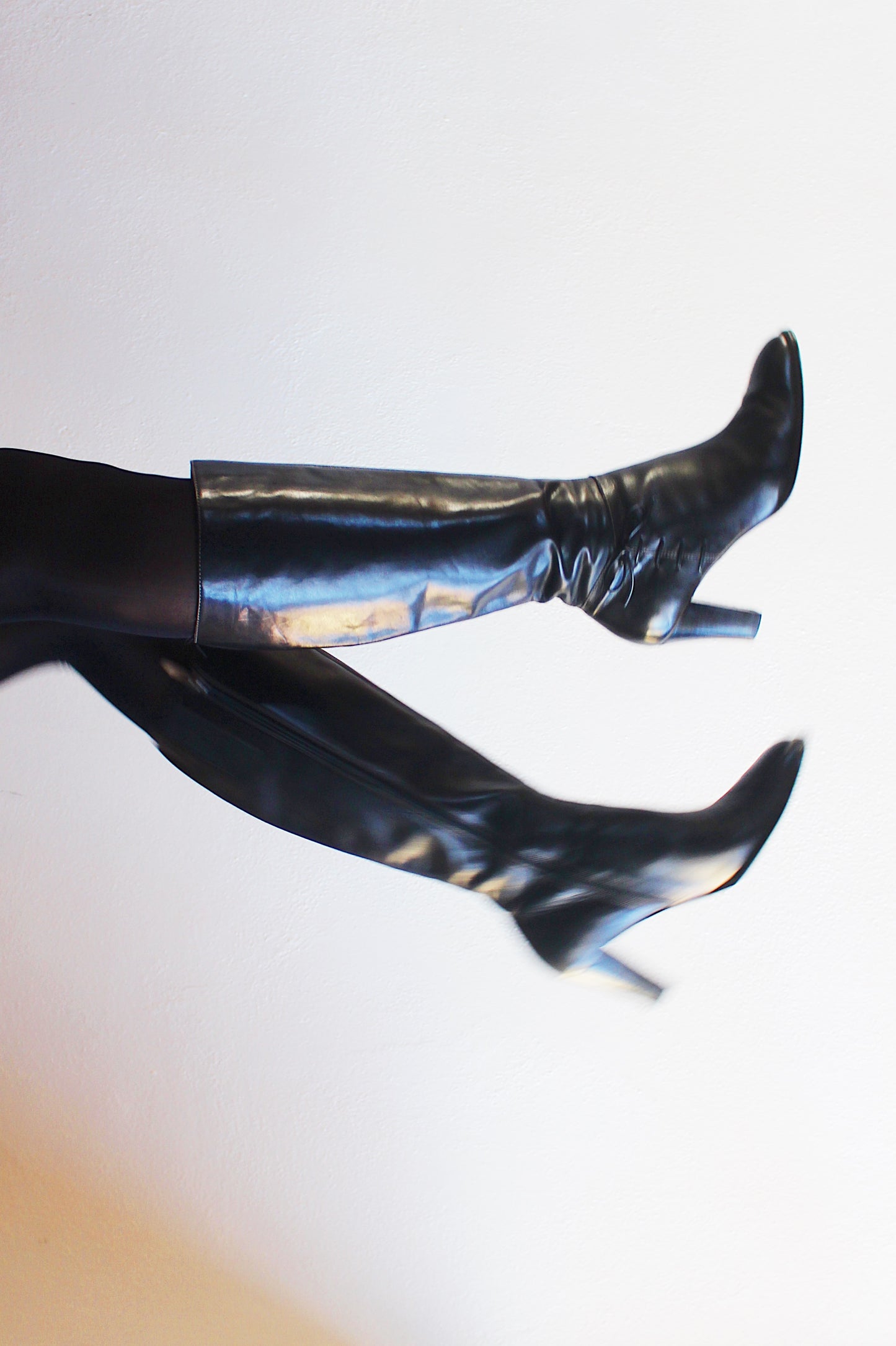 Vintage Y2K Leather-Heeled Anne Klein Boots - Calf-Length Librarian Chic