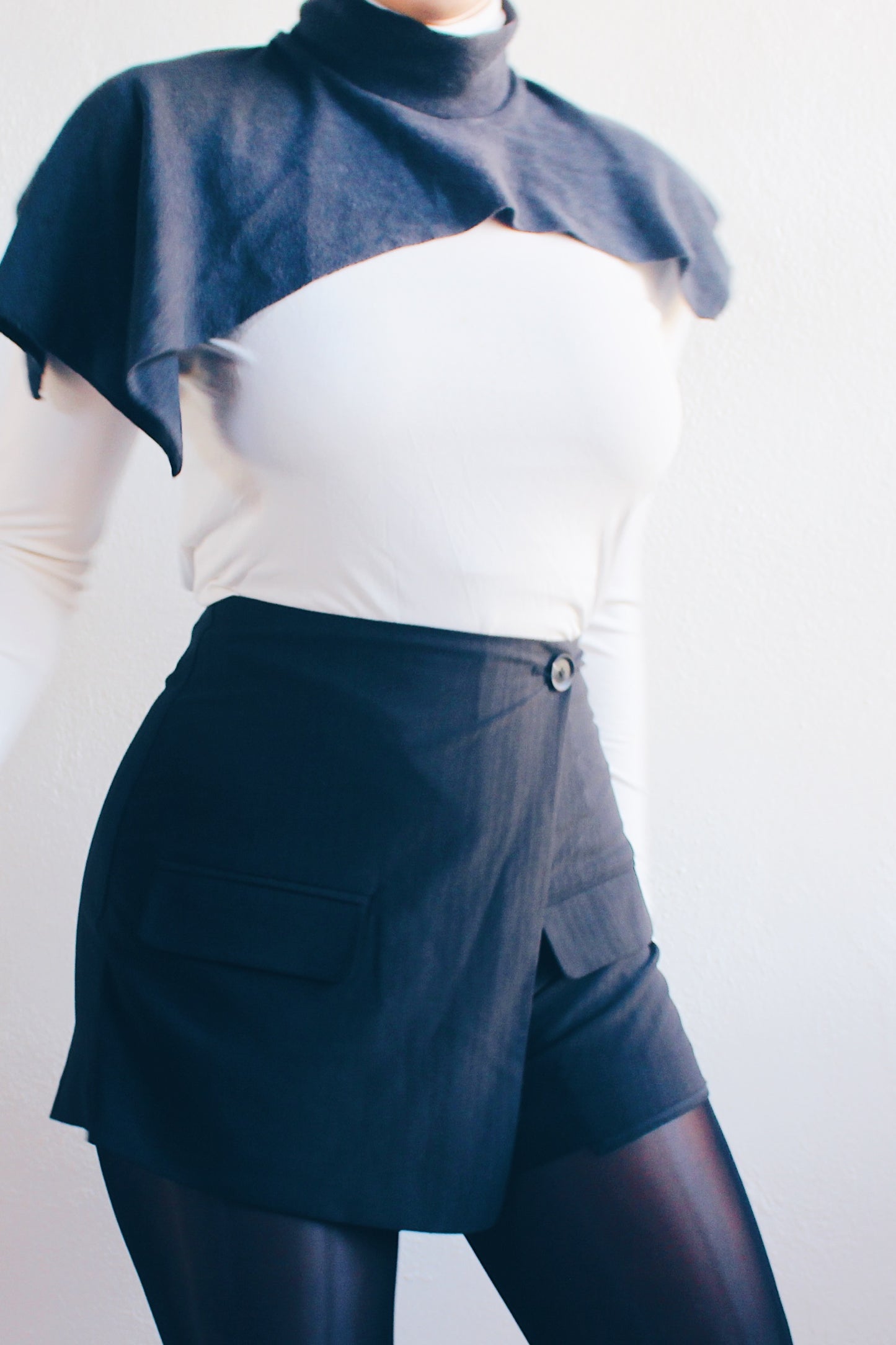 90s Academic accessory: Vintage Cotton False Turtleneck