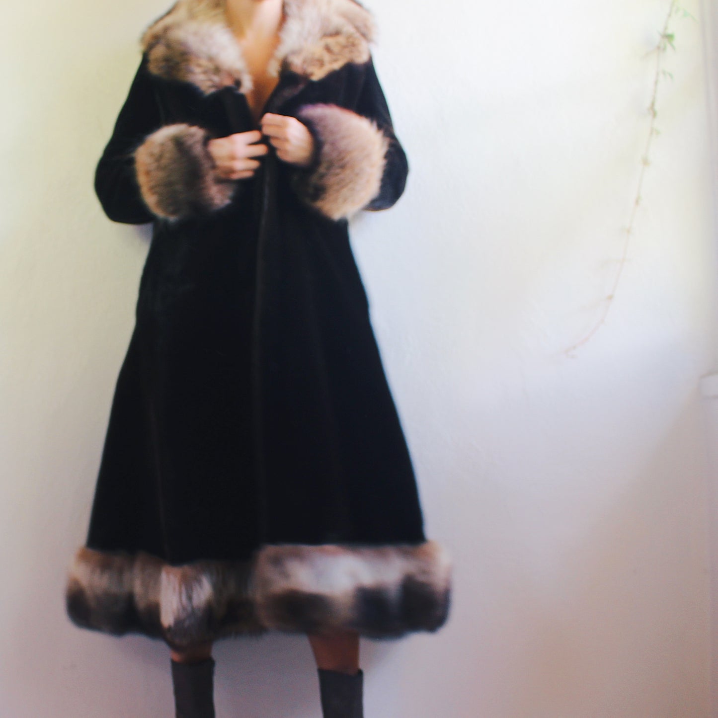 Heat Up Your Style: Vintage '60s Luxe Fur-Lined Brown Jacket / luxurious fur trim jacket