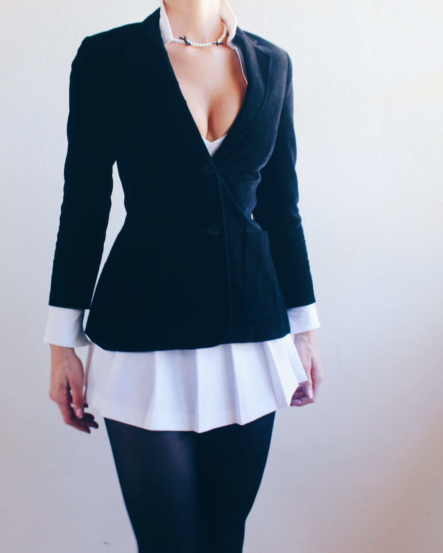 Vintage Tokens Japan Black Cotton Blazer – 1980s Tailored Minimalist Jacket | Made in Japan