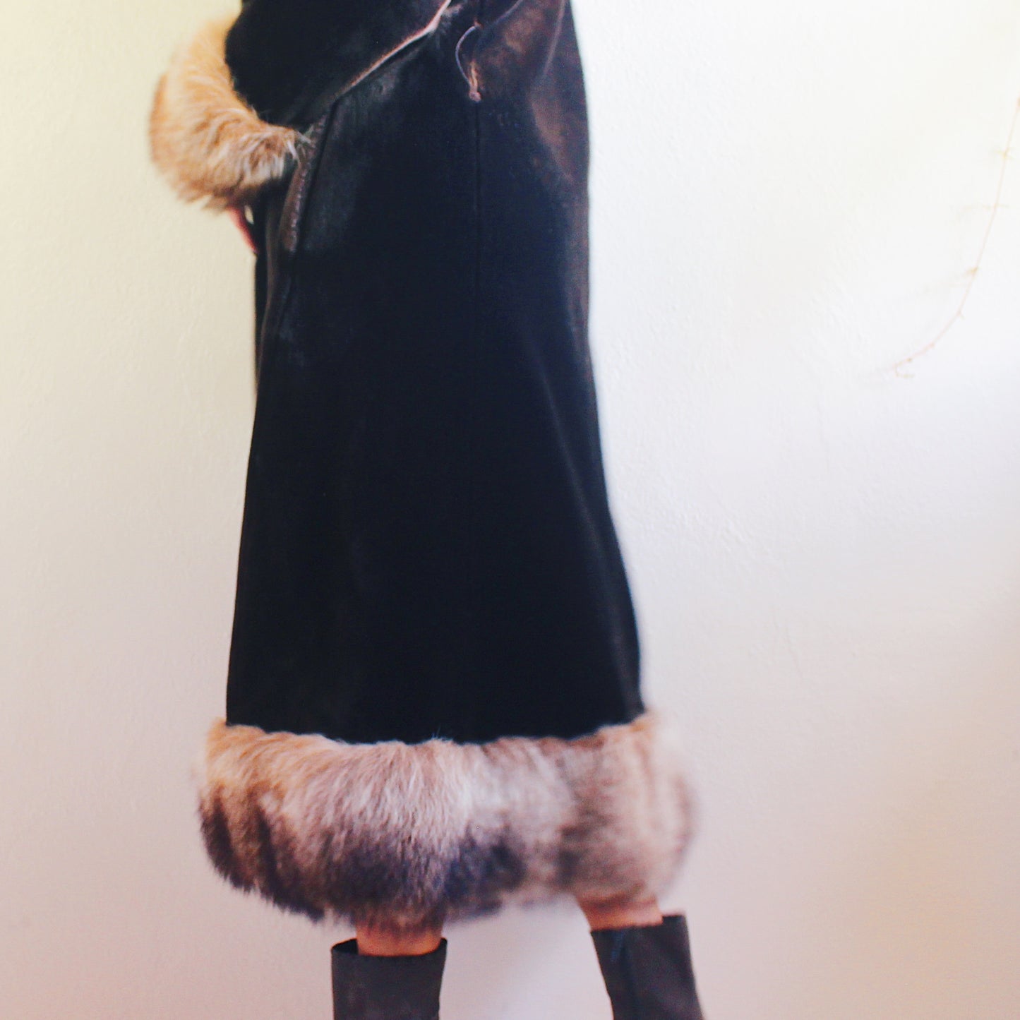 Heat Up Your Style: Vintage '60s Luxe Fur-Lined Brown Jacket / luxurious fur trim jacket