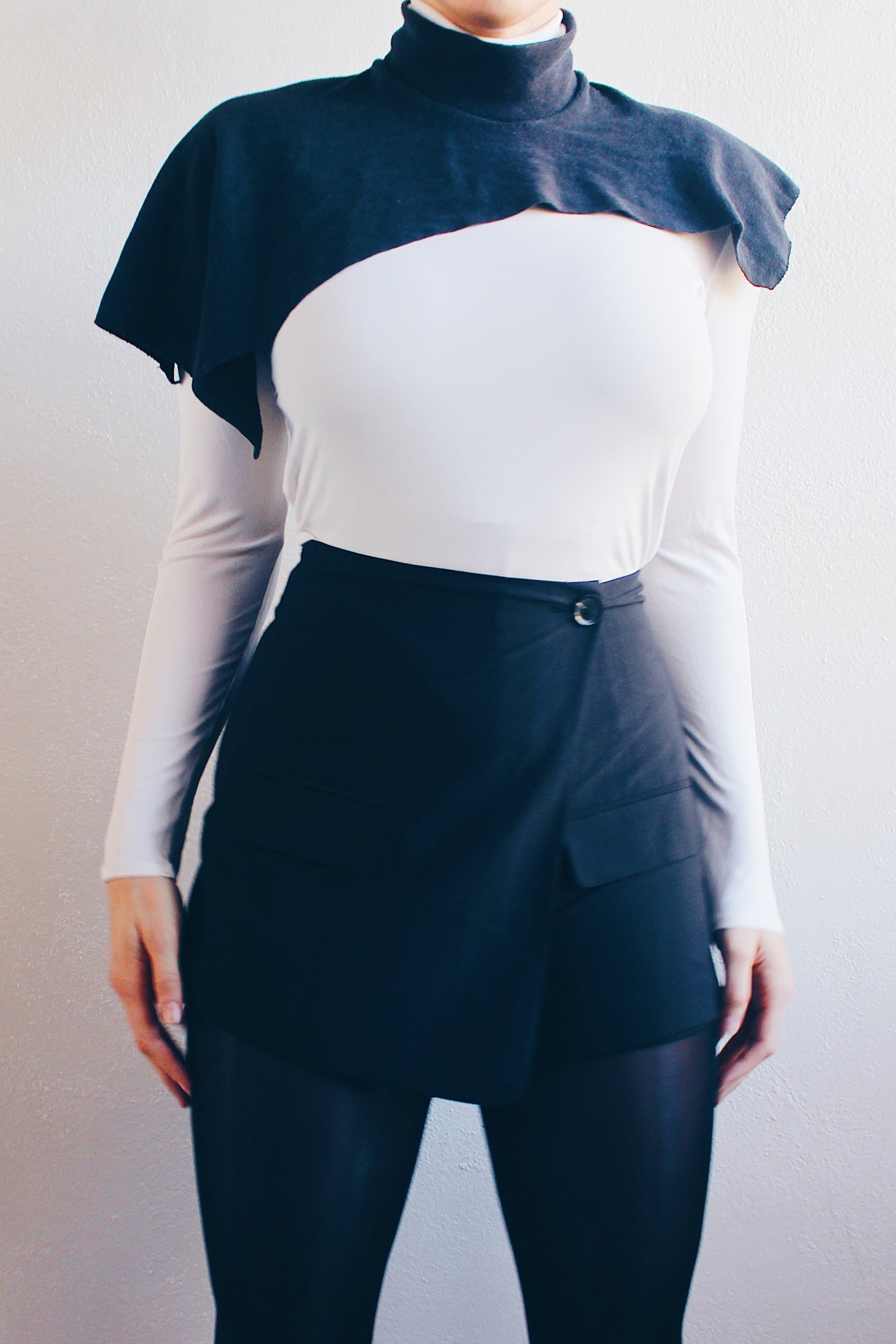 90s Academic accessory: Vintage Cotton False Turtleneck